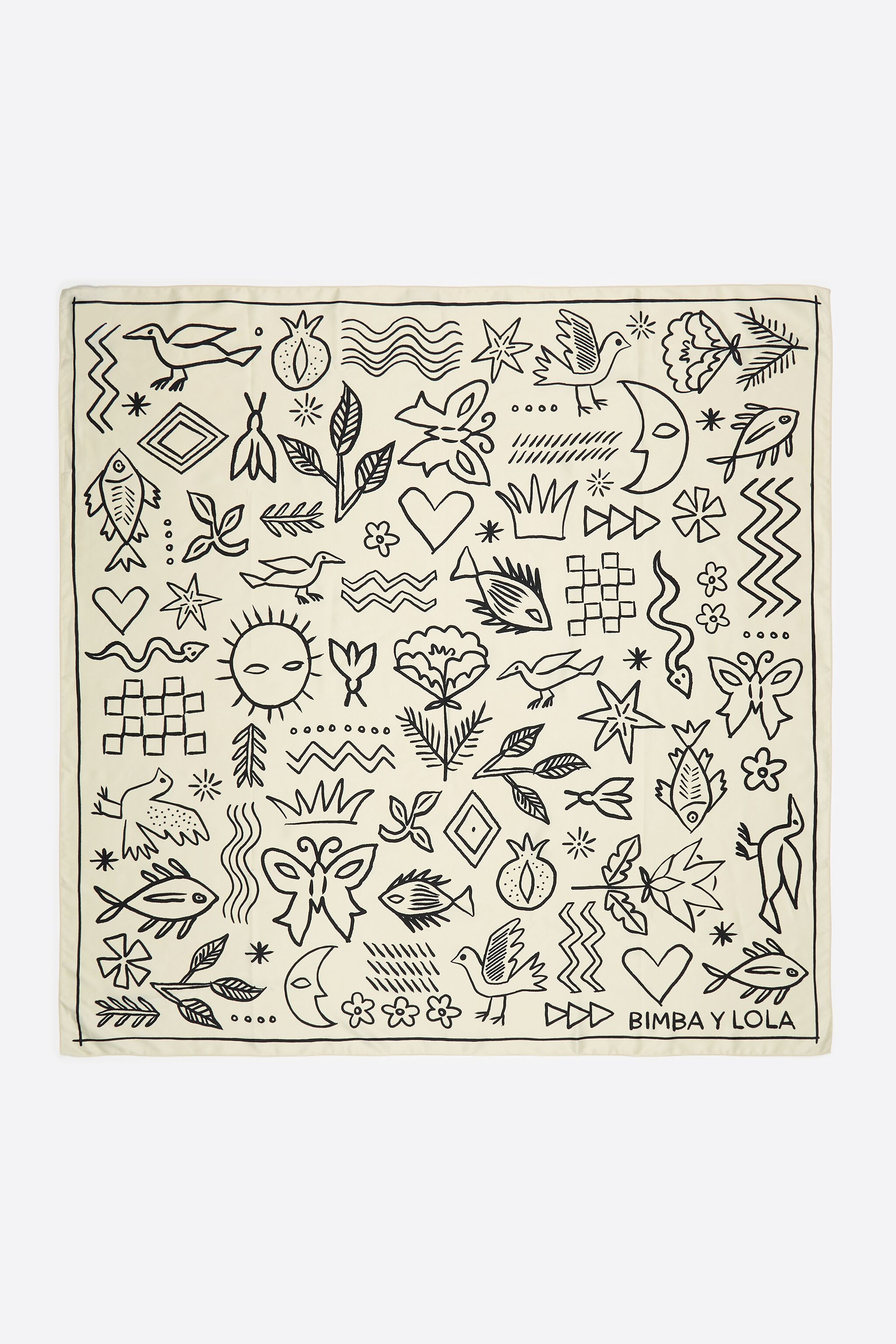 Sketch motif scarf