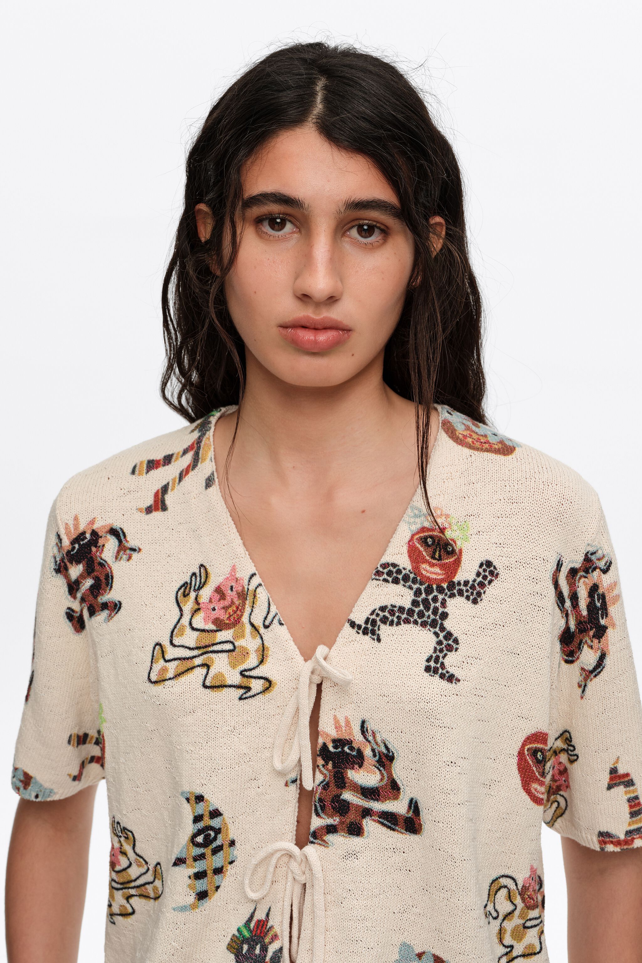 Samba knit cardigan with ties
