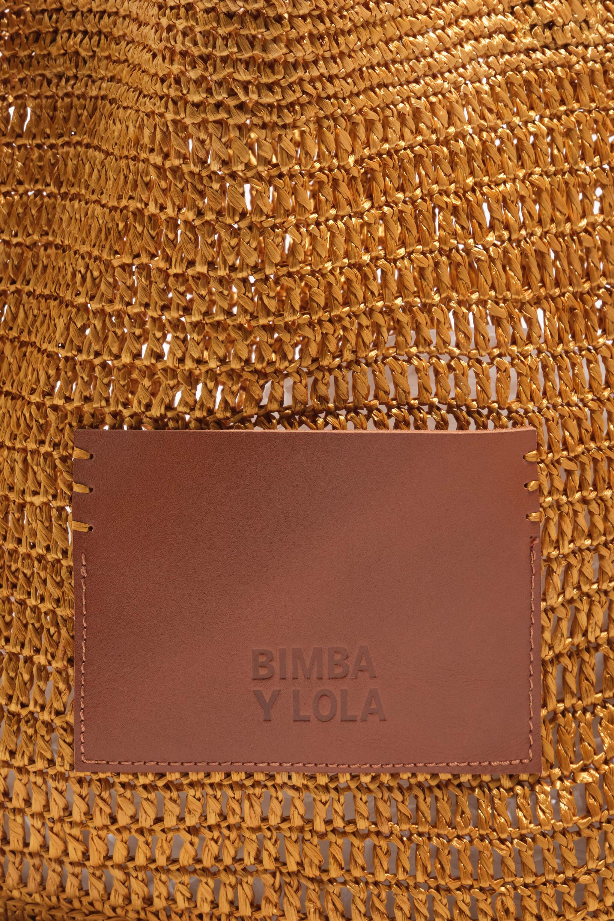Large gold plaited bag