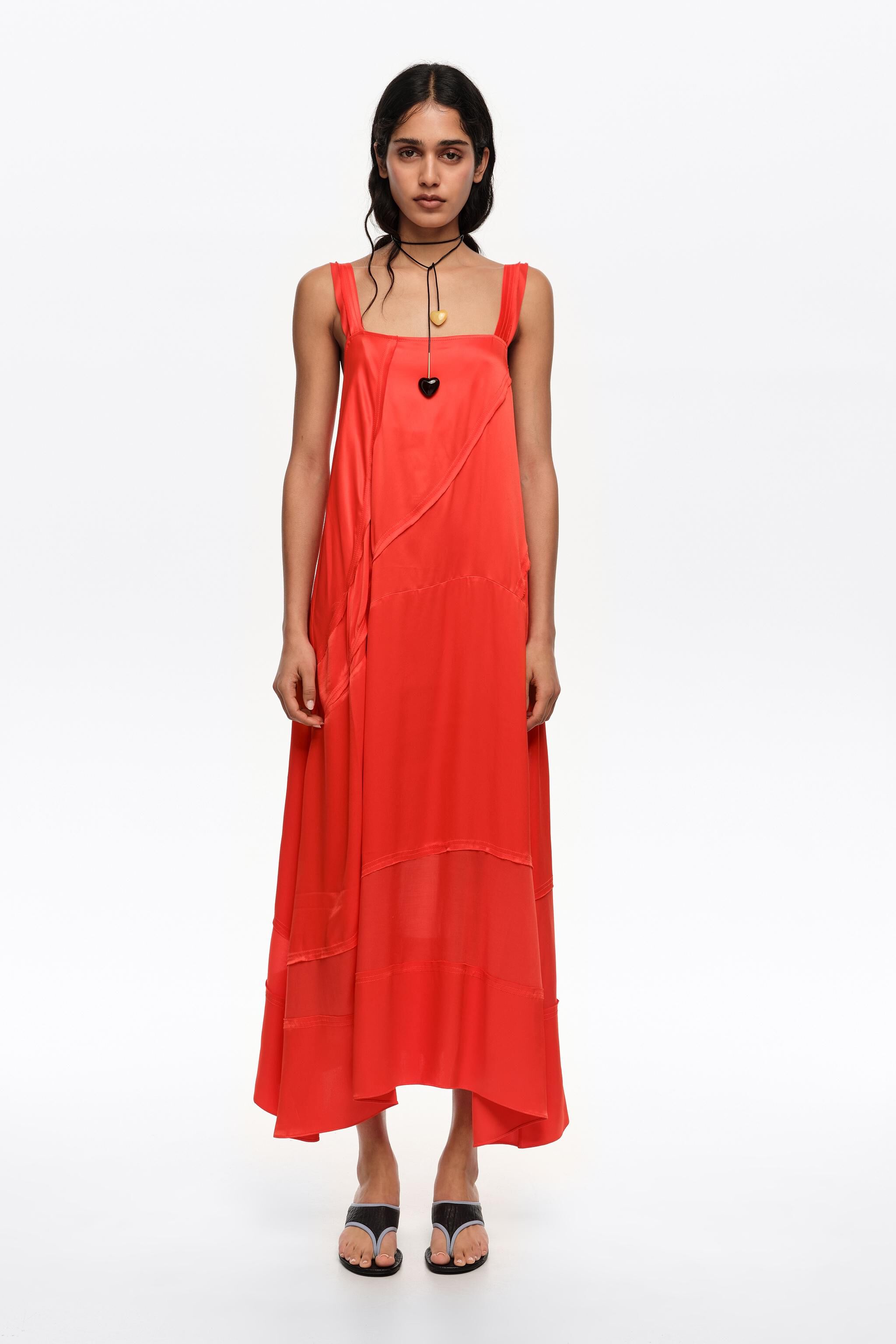 Red flared A-line dress