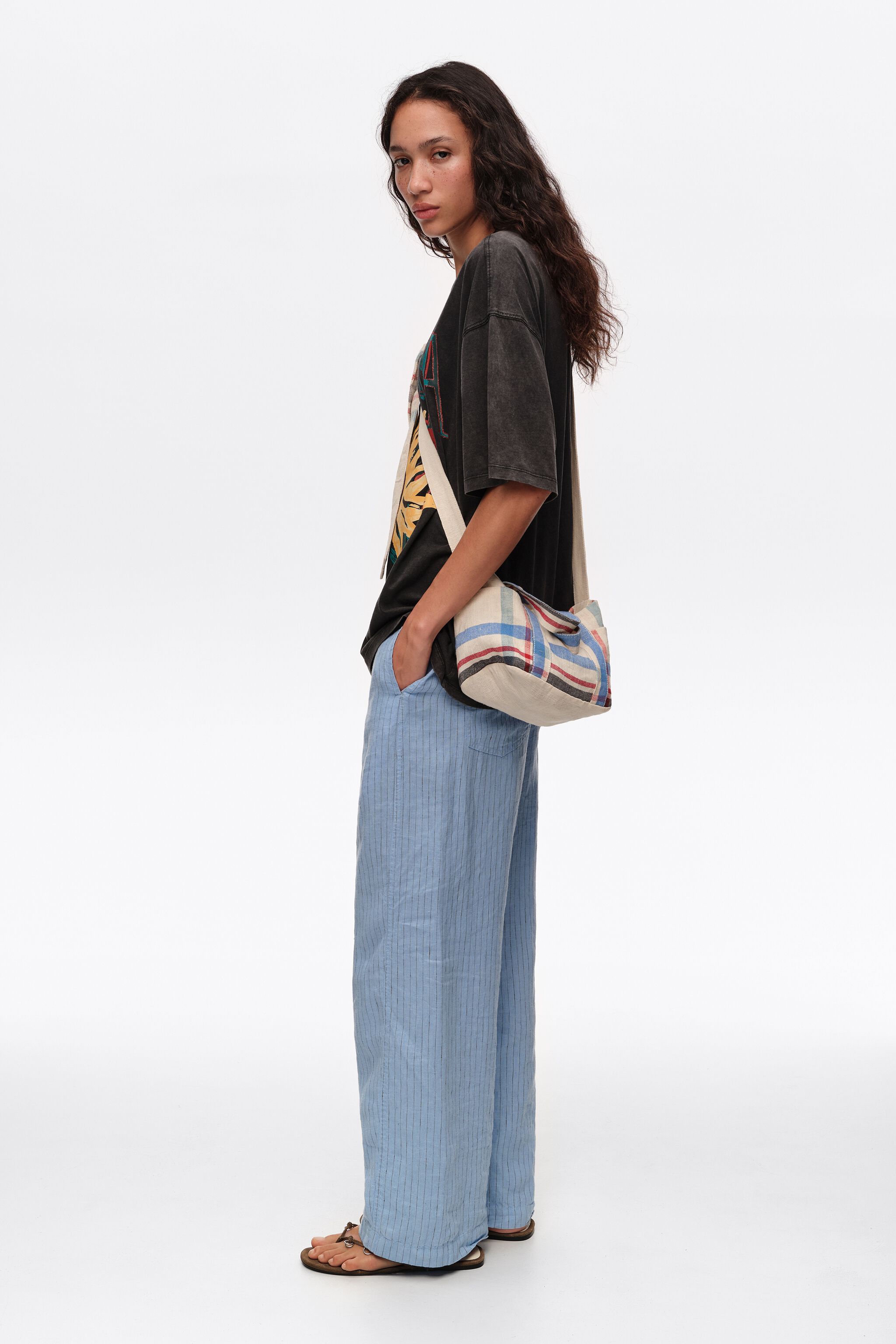 Ecru linen mini bag