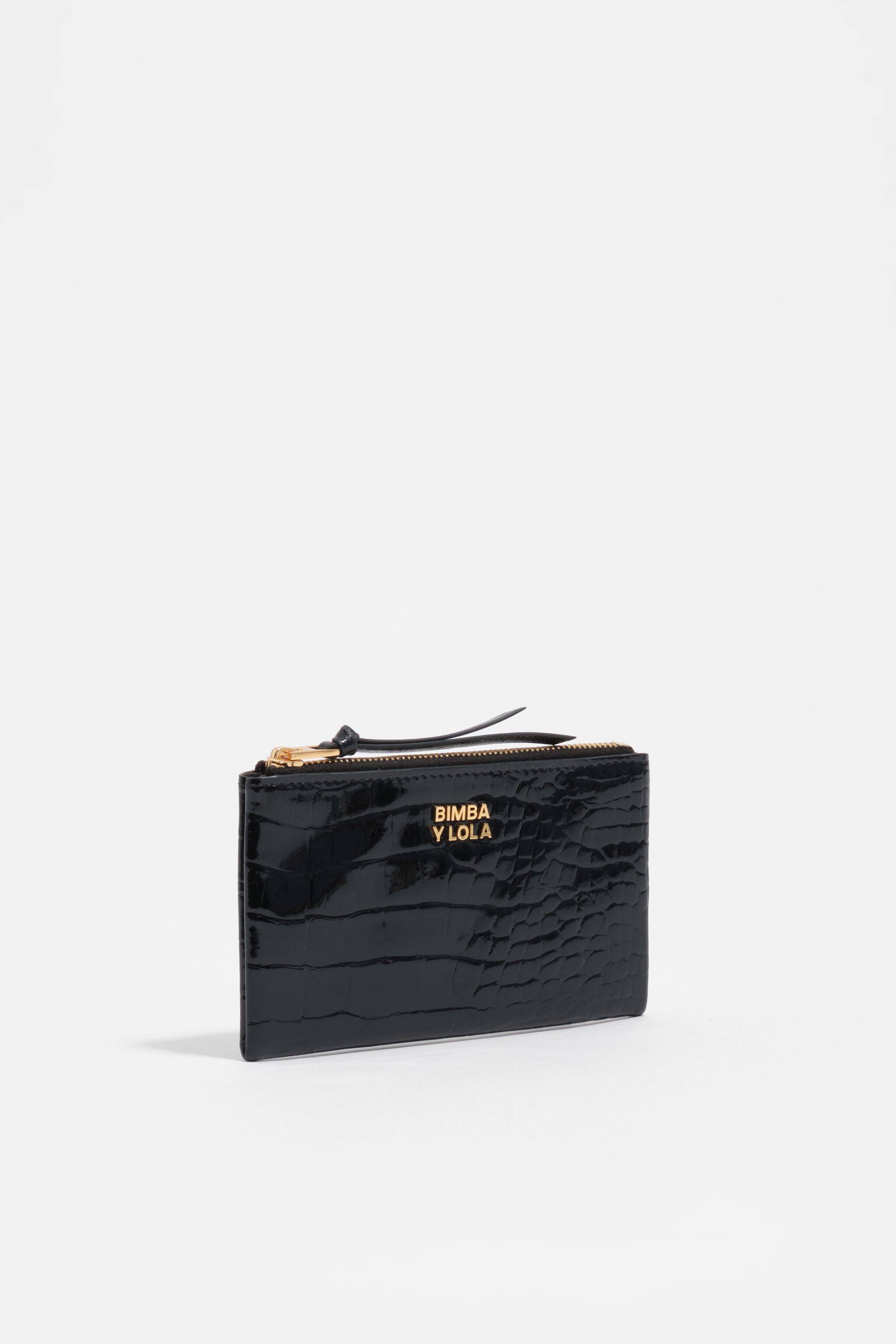 Black mock croc coin purse