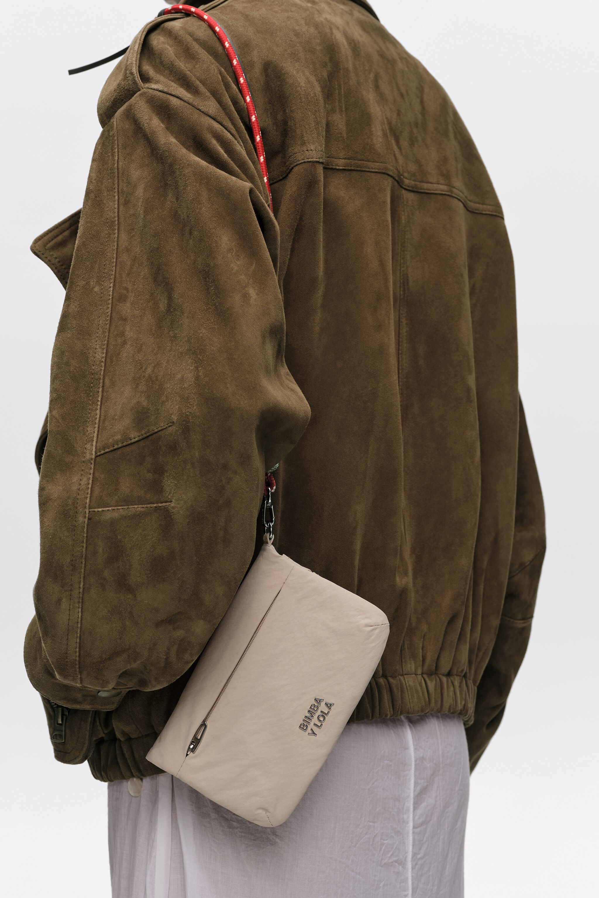 Large stone nylon flap purse