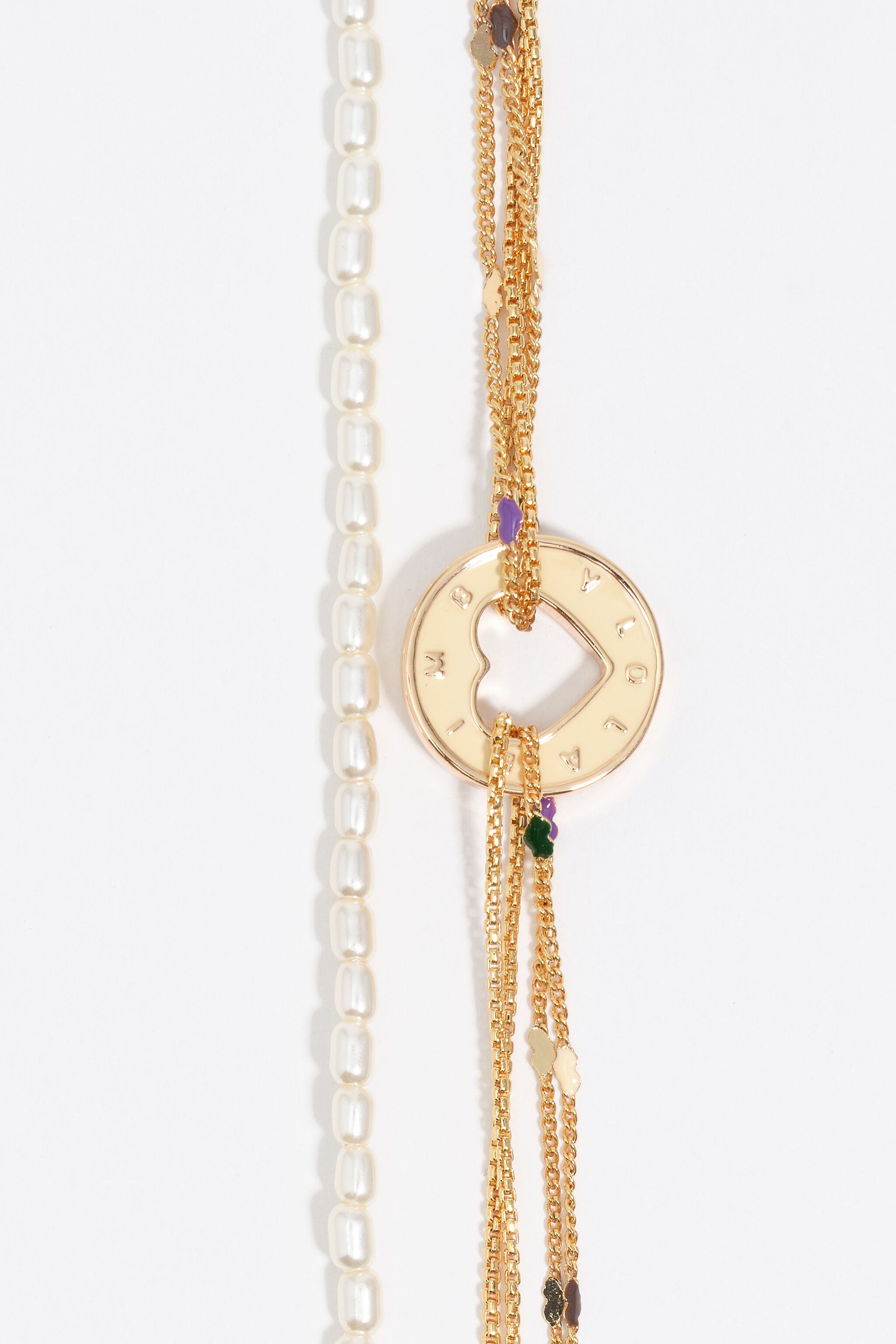 Ivory logo multi-chain bracelet