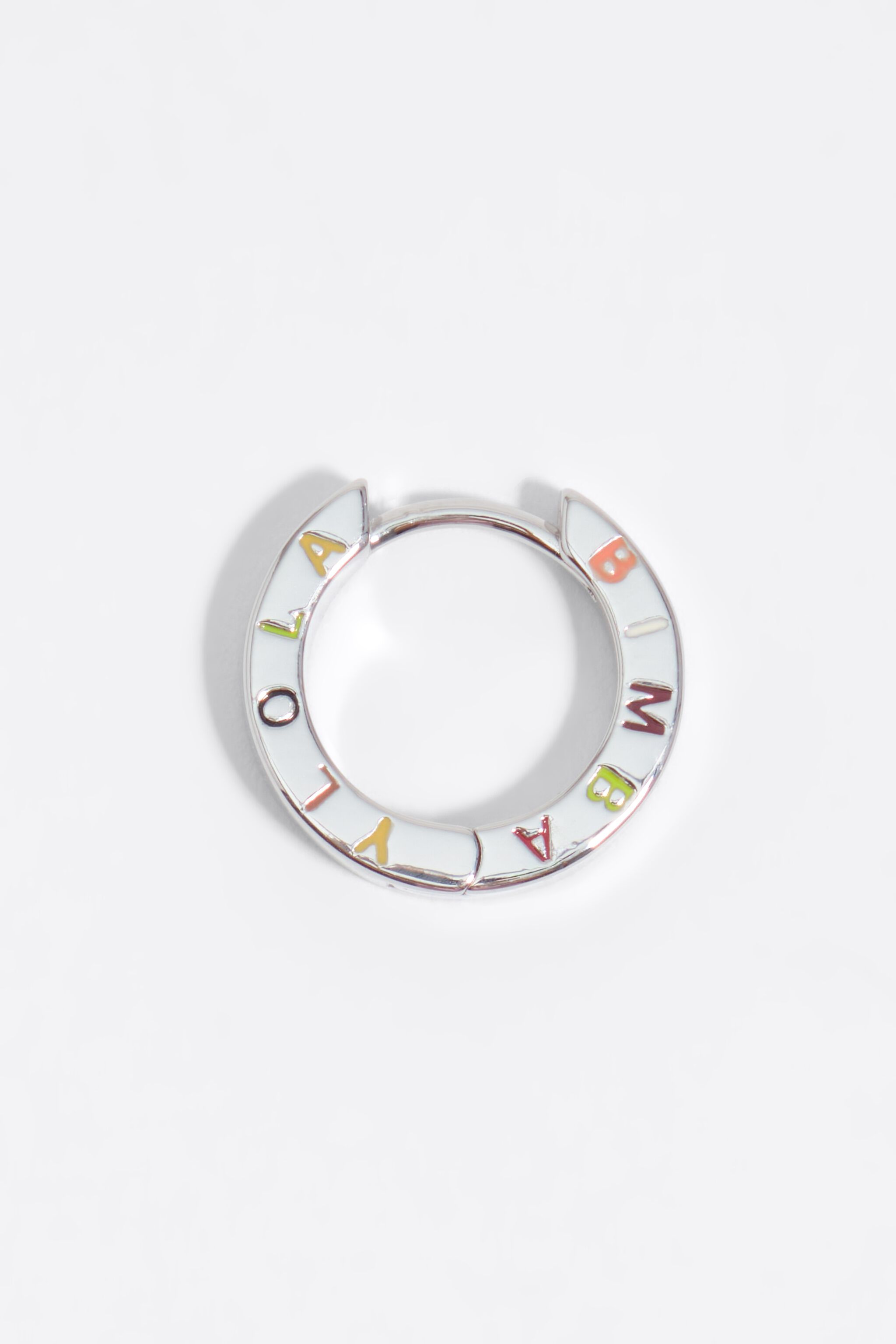 Silver logo hoop earrings