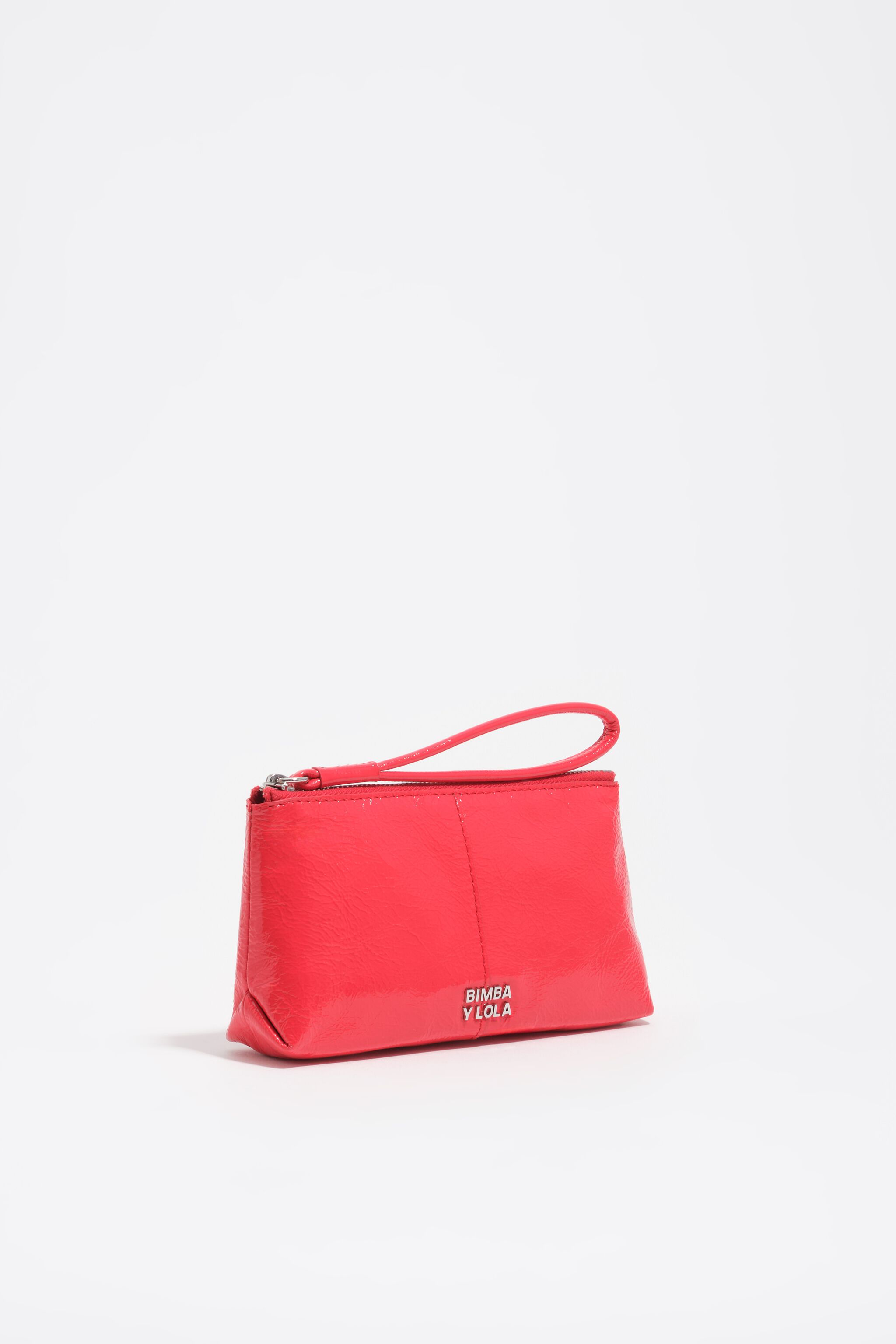 Acid red small shiny leather coin purse