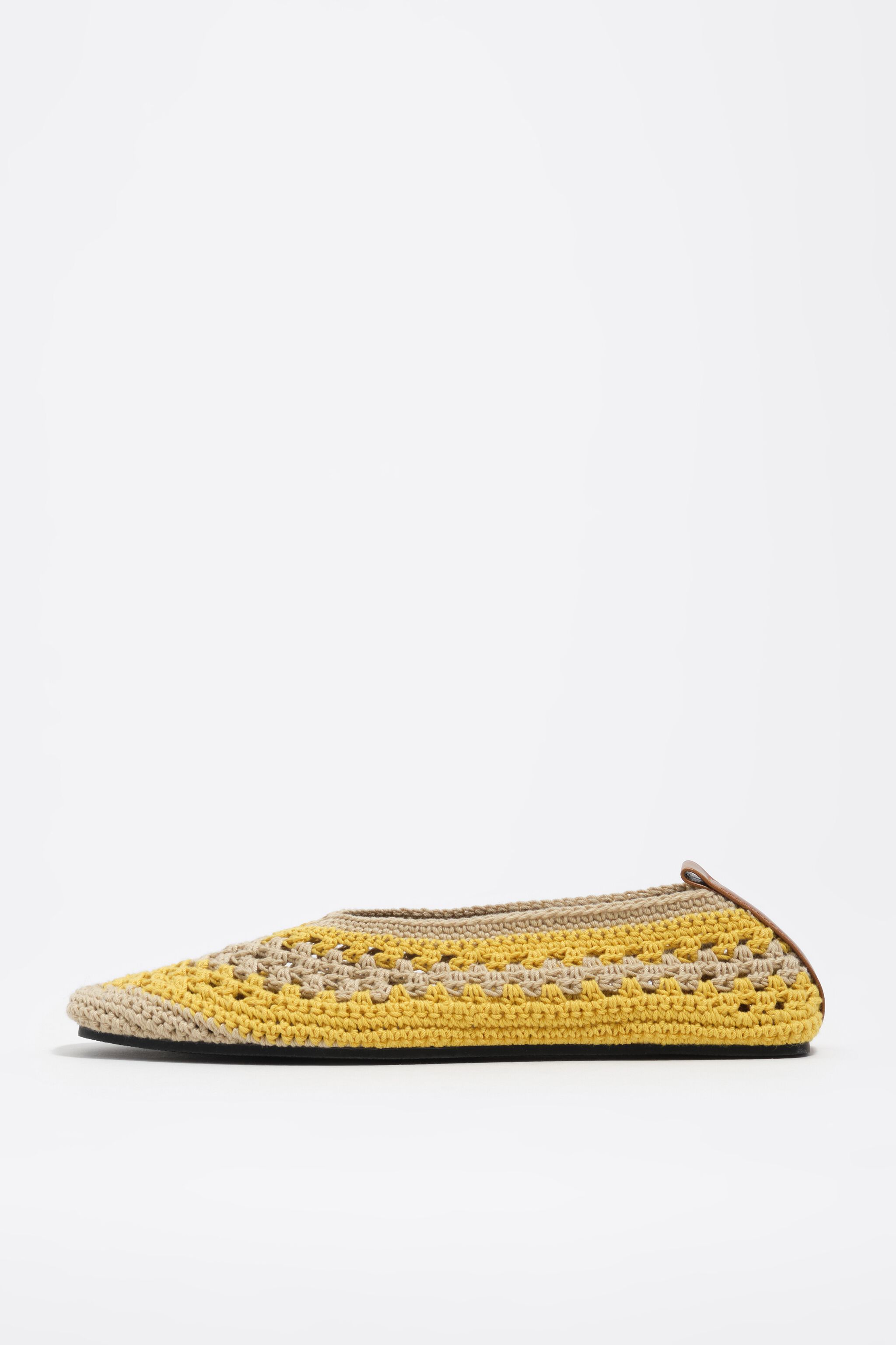 Natural and yellow crochet ballerina