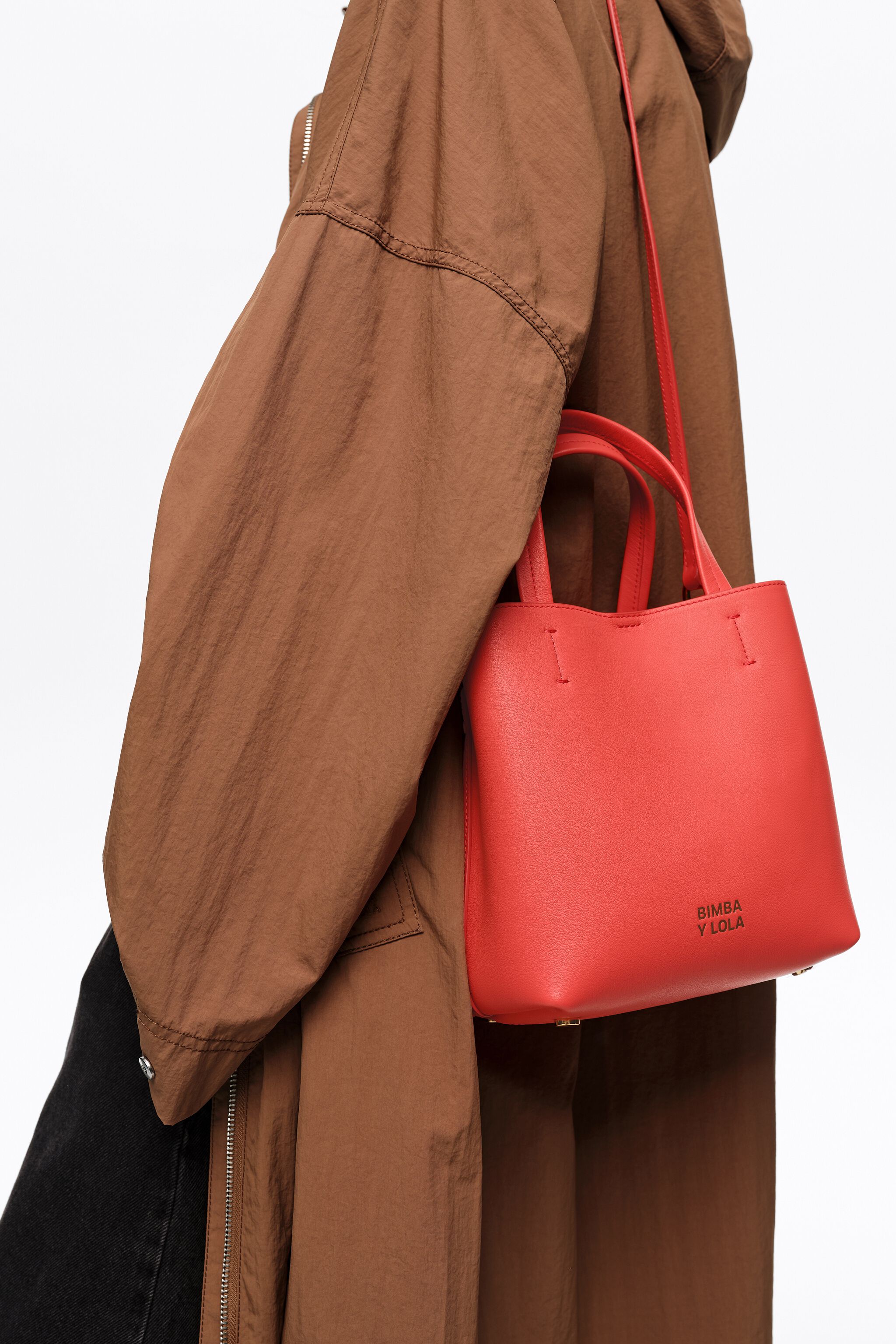 Intense red small leather Chihuahua bag
