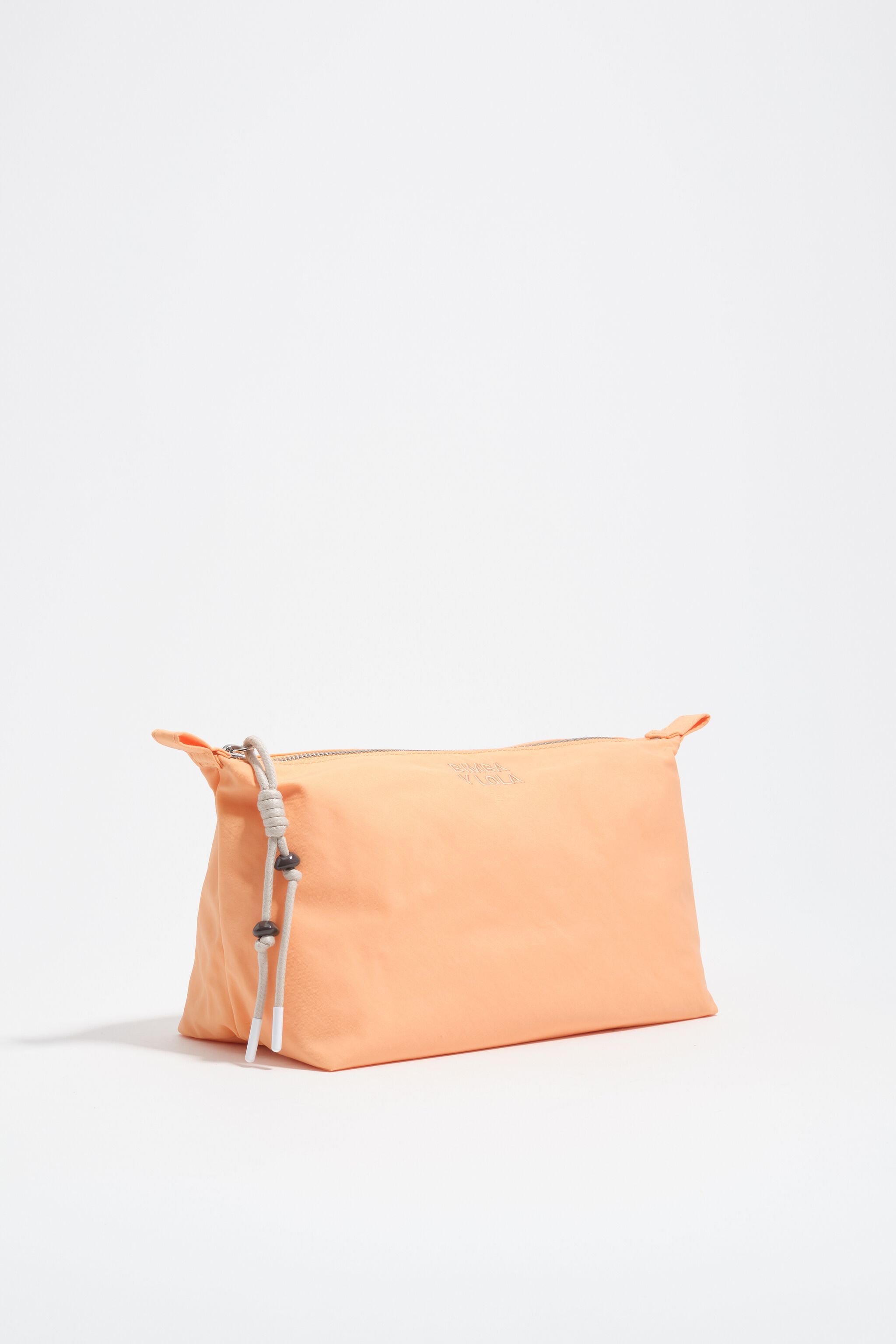 Large orange sorbet nylon Trapecio make-up case