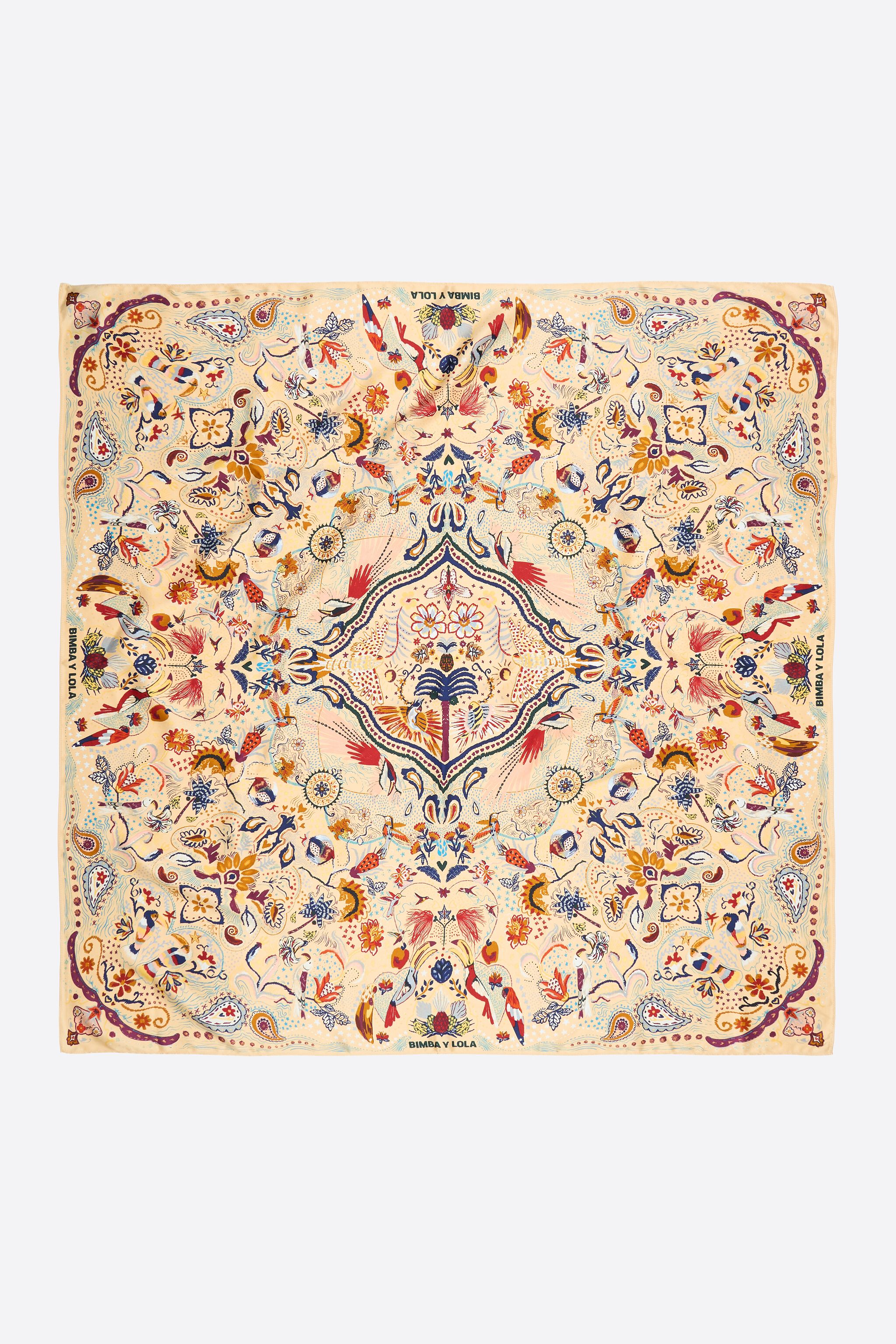 Vanilla tropical birds scarf