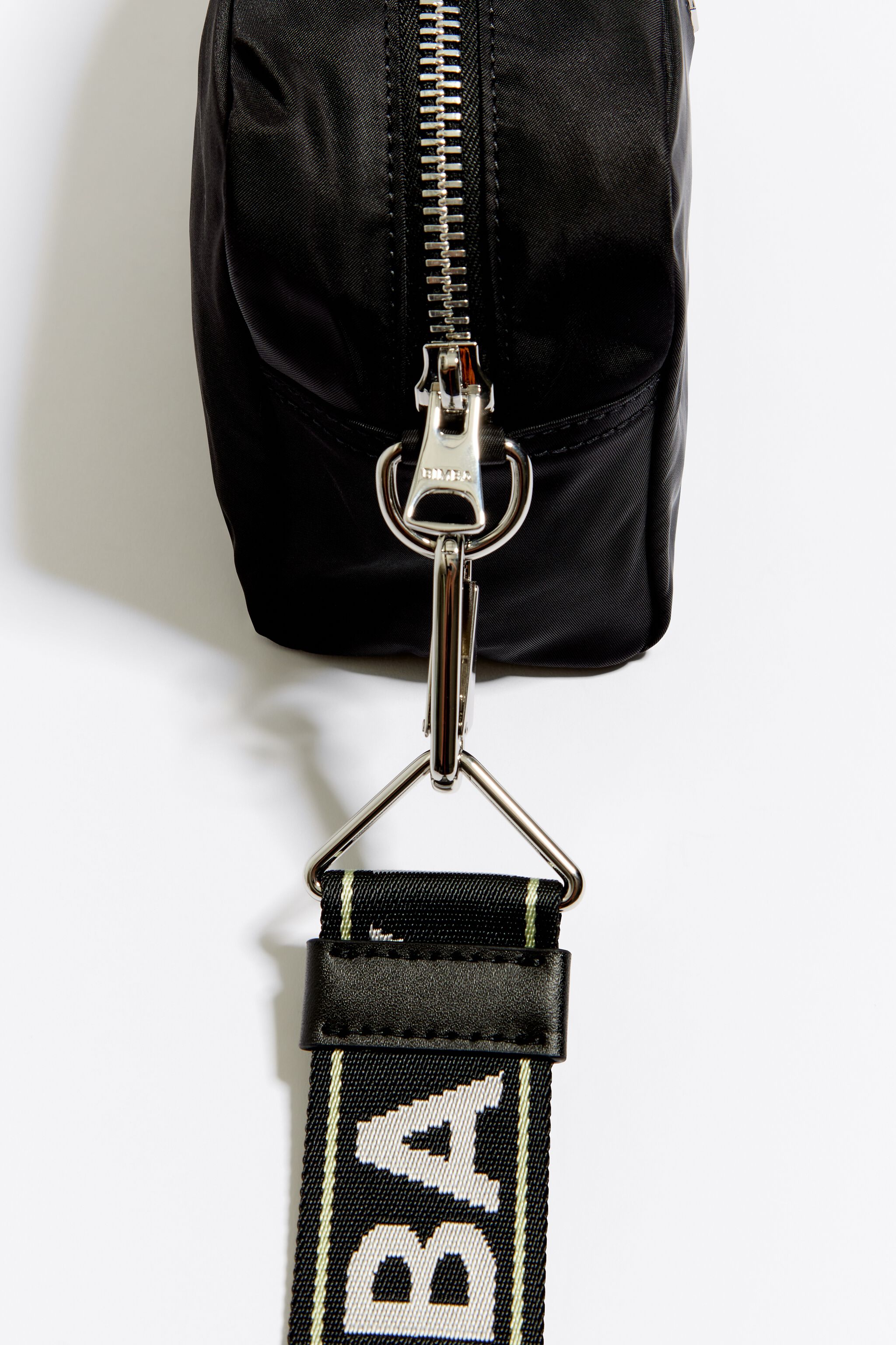 Small black nylon crossbody bag