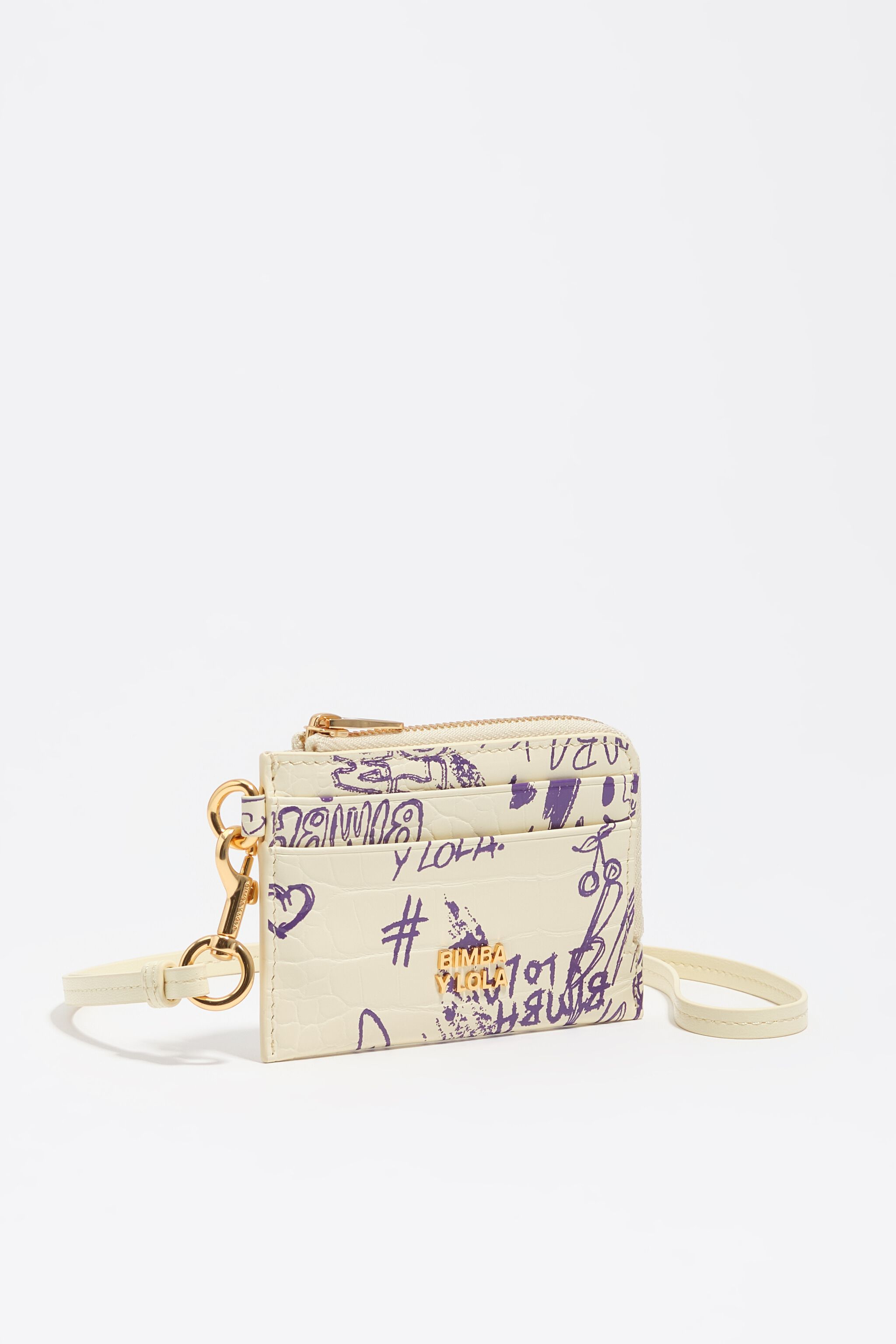 Yellow and purple BIMBA logos card holder/coin purse