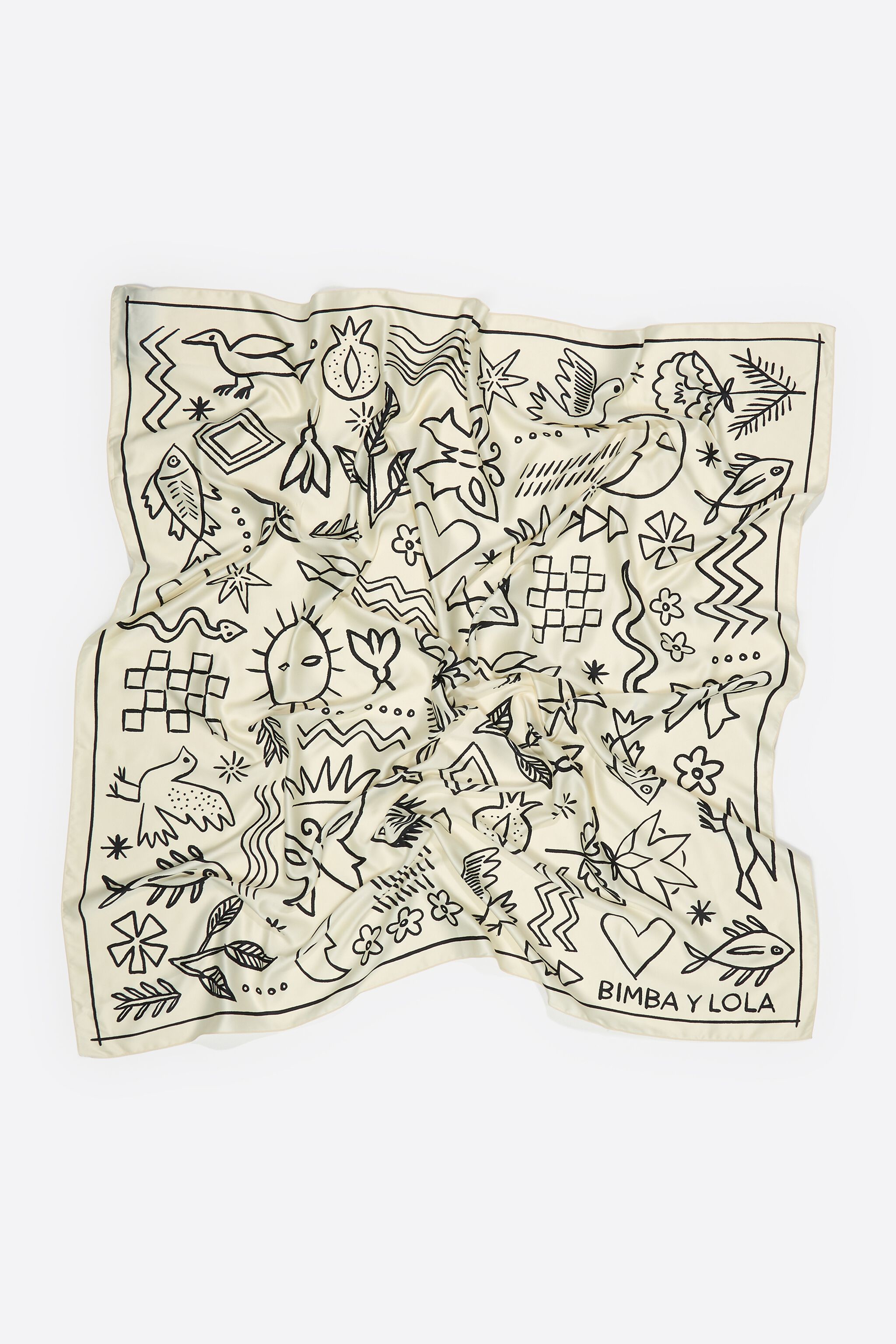 Sketch motif scarf