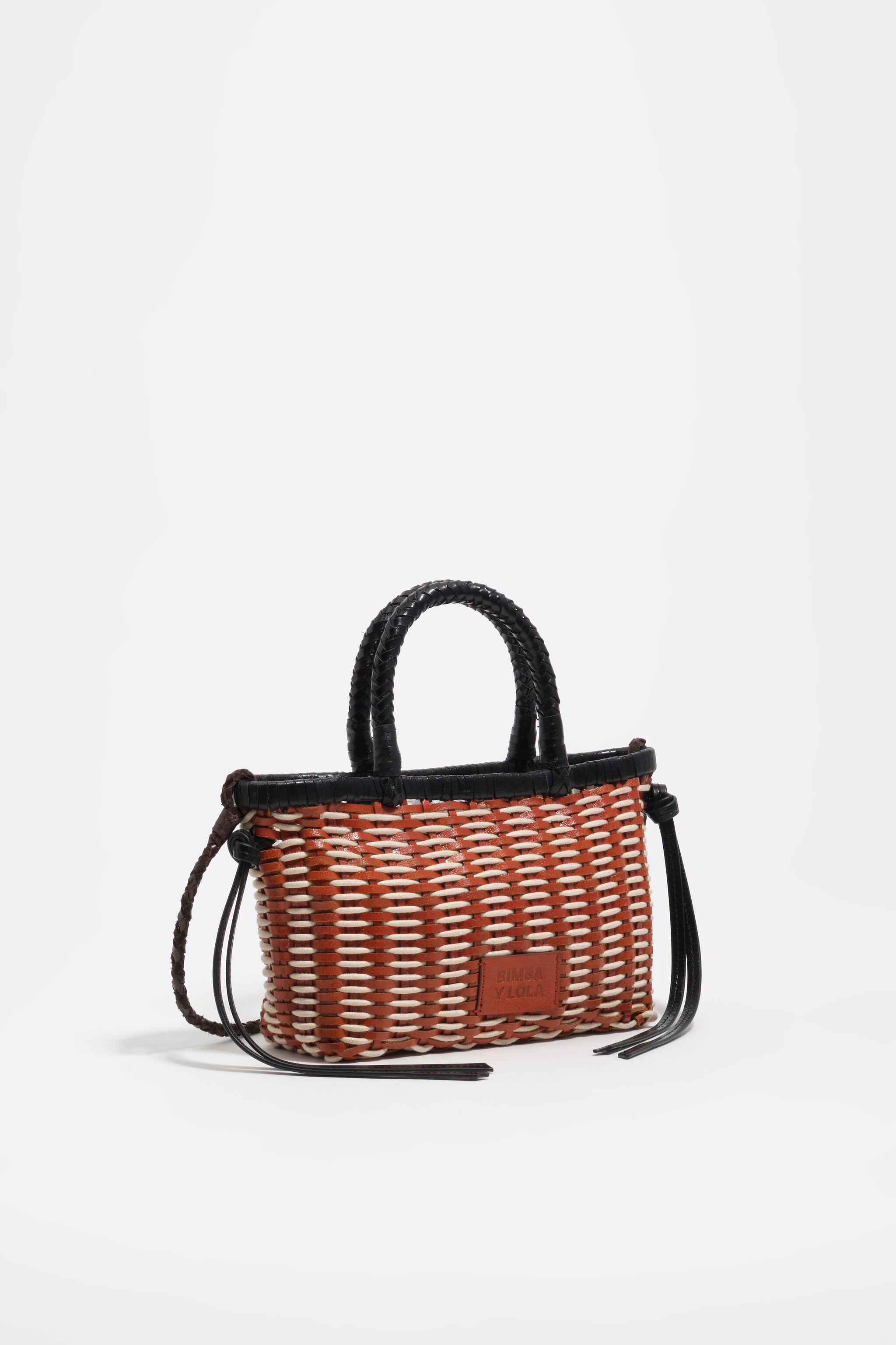 Toasted leather plaited mini bag
