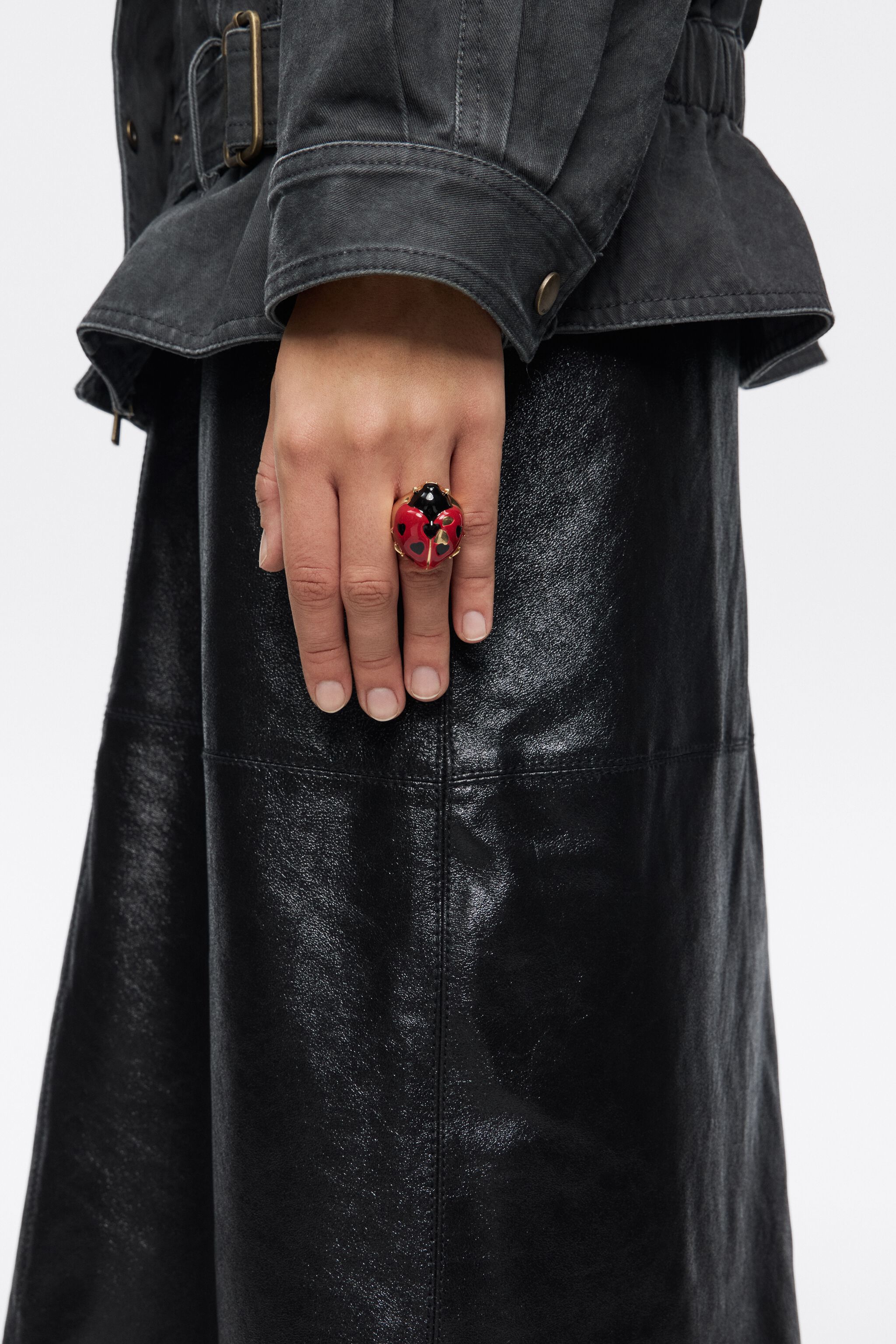 Red ladybug ring