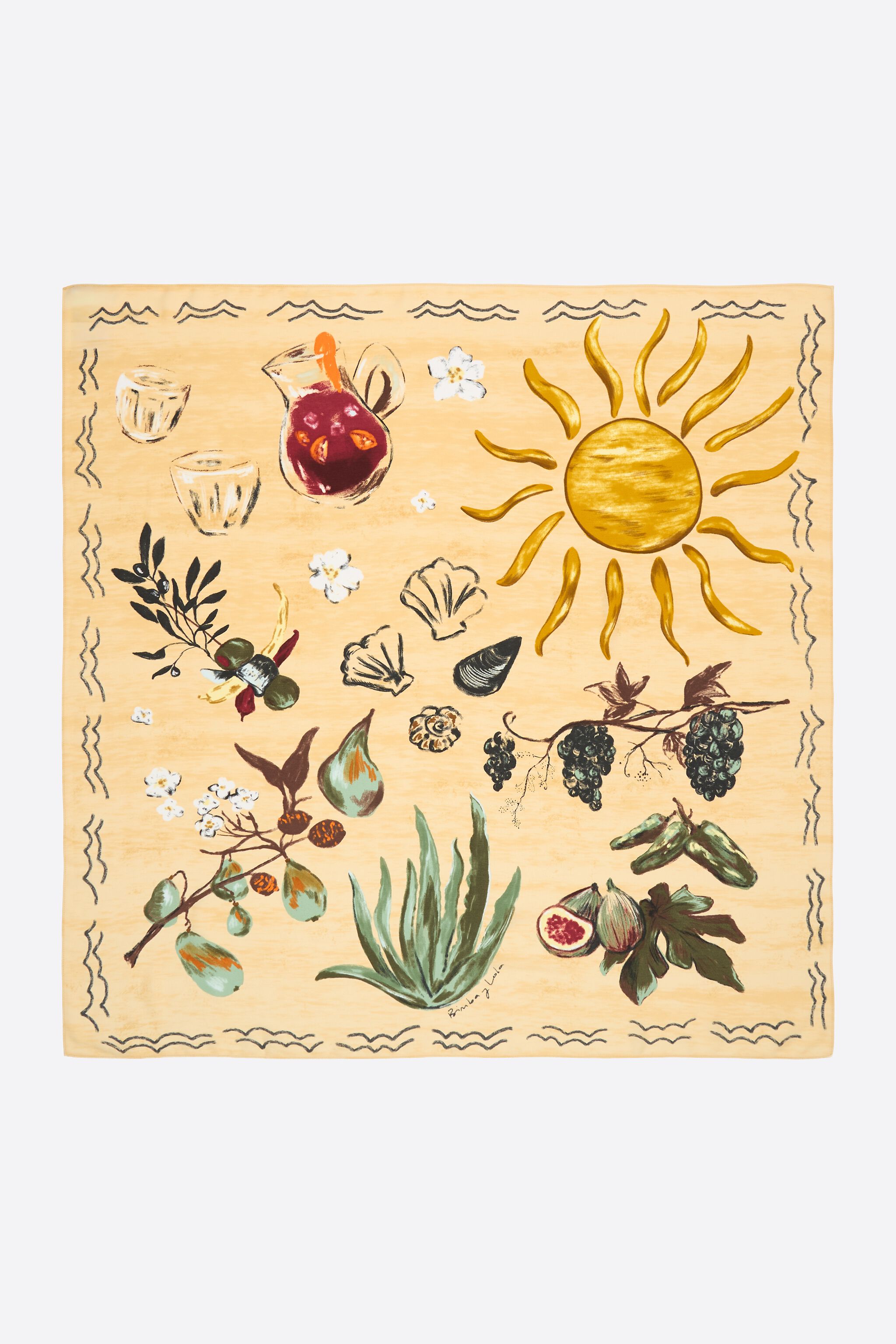 Beige still life scarf