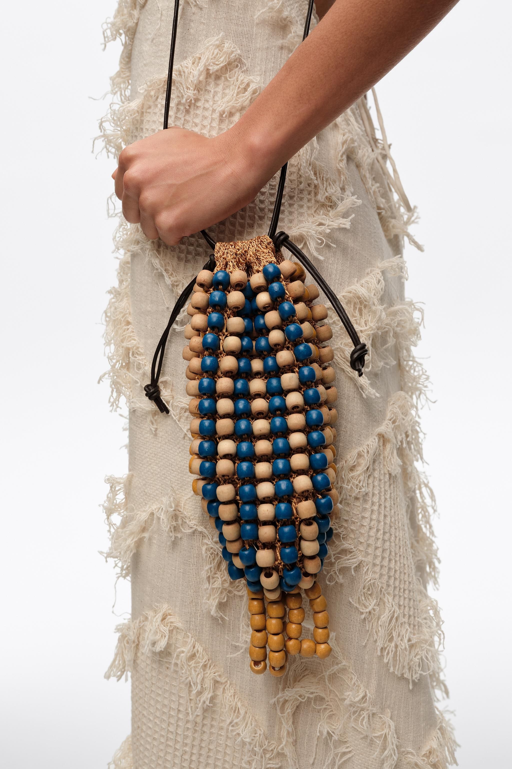 Blue crochet mini bag