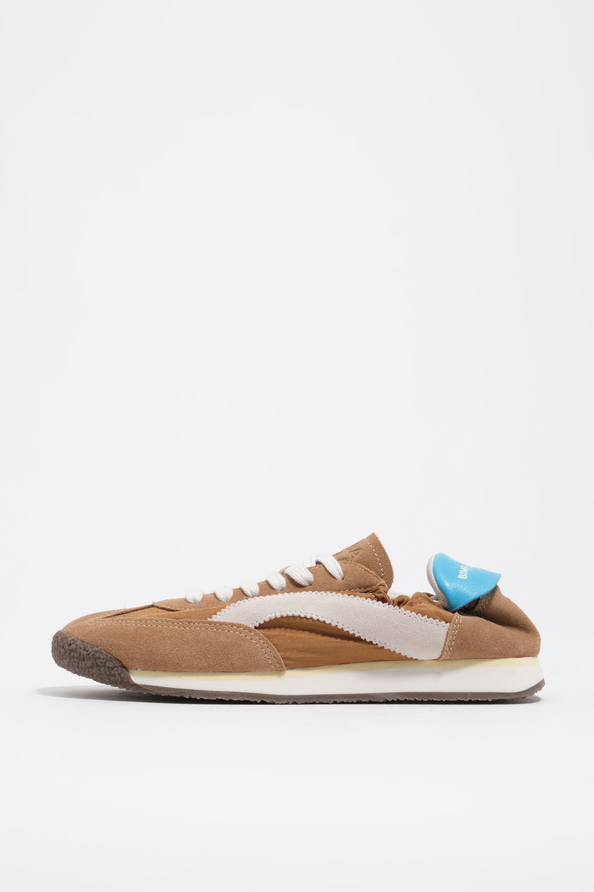 Honey suede and nylon 13 06 sneaker