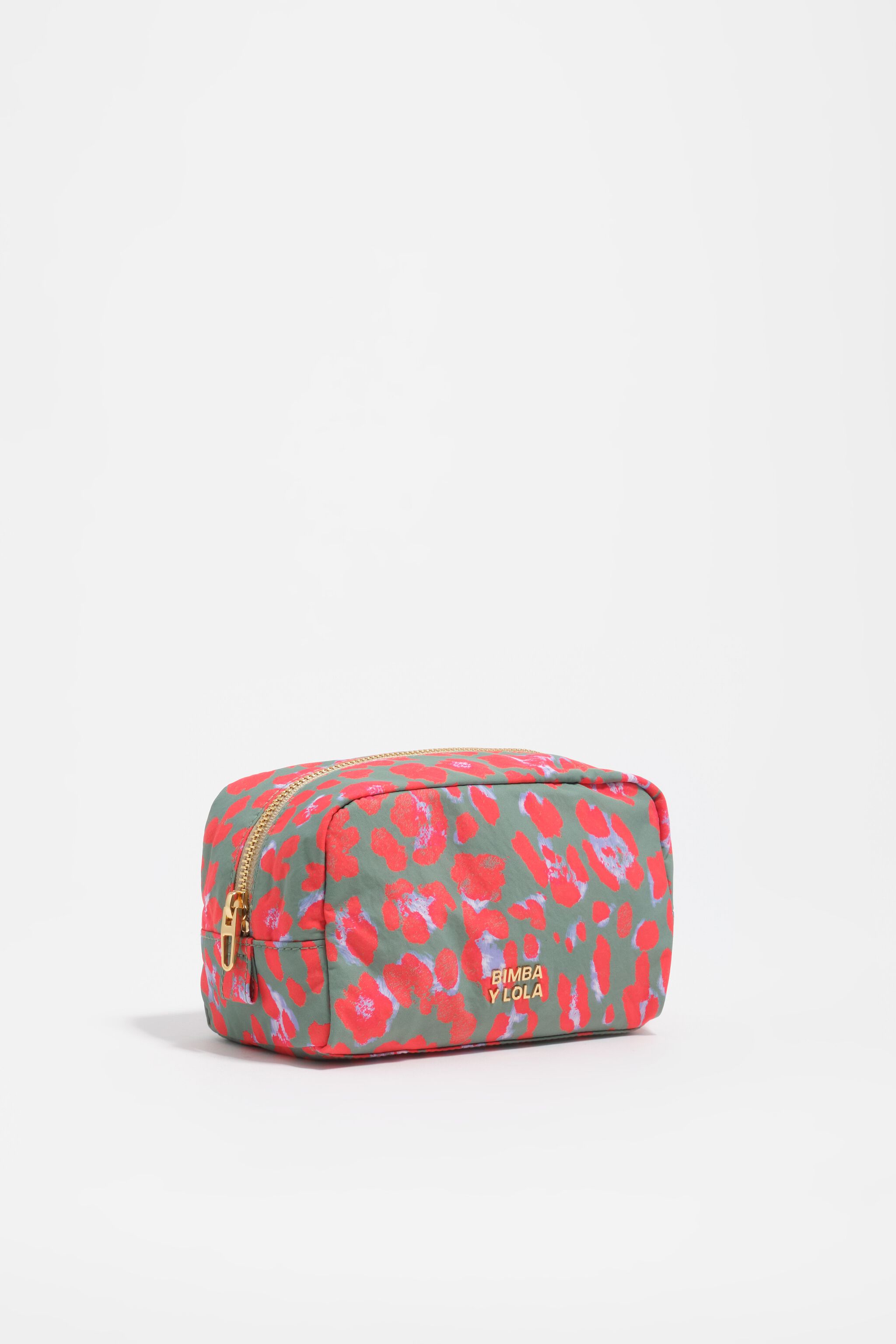 Aquamarine Leopard nylon make-up case
