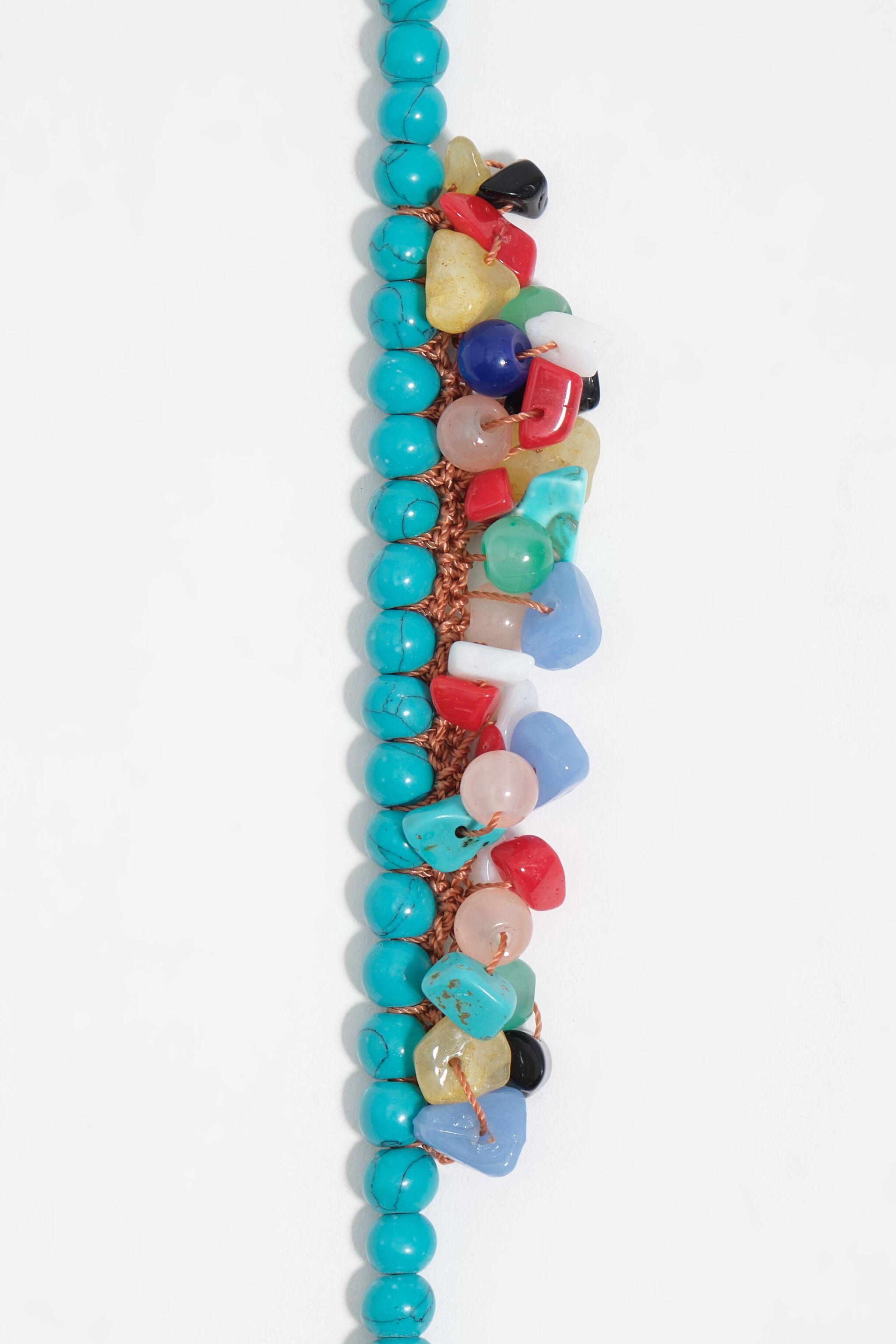 Turquoise stone and pearl necklace