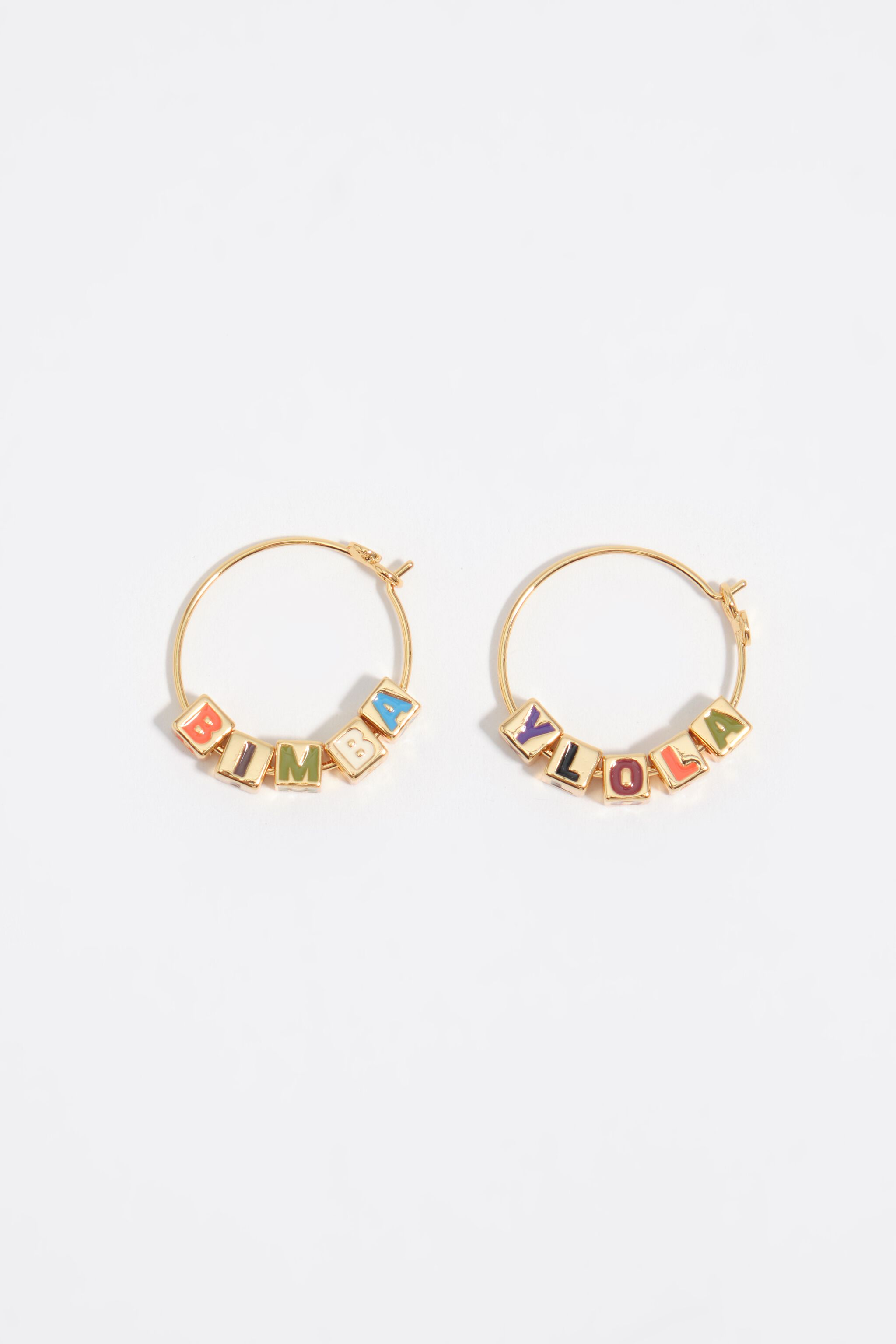 Multicolor Dice logo hoop earrings