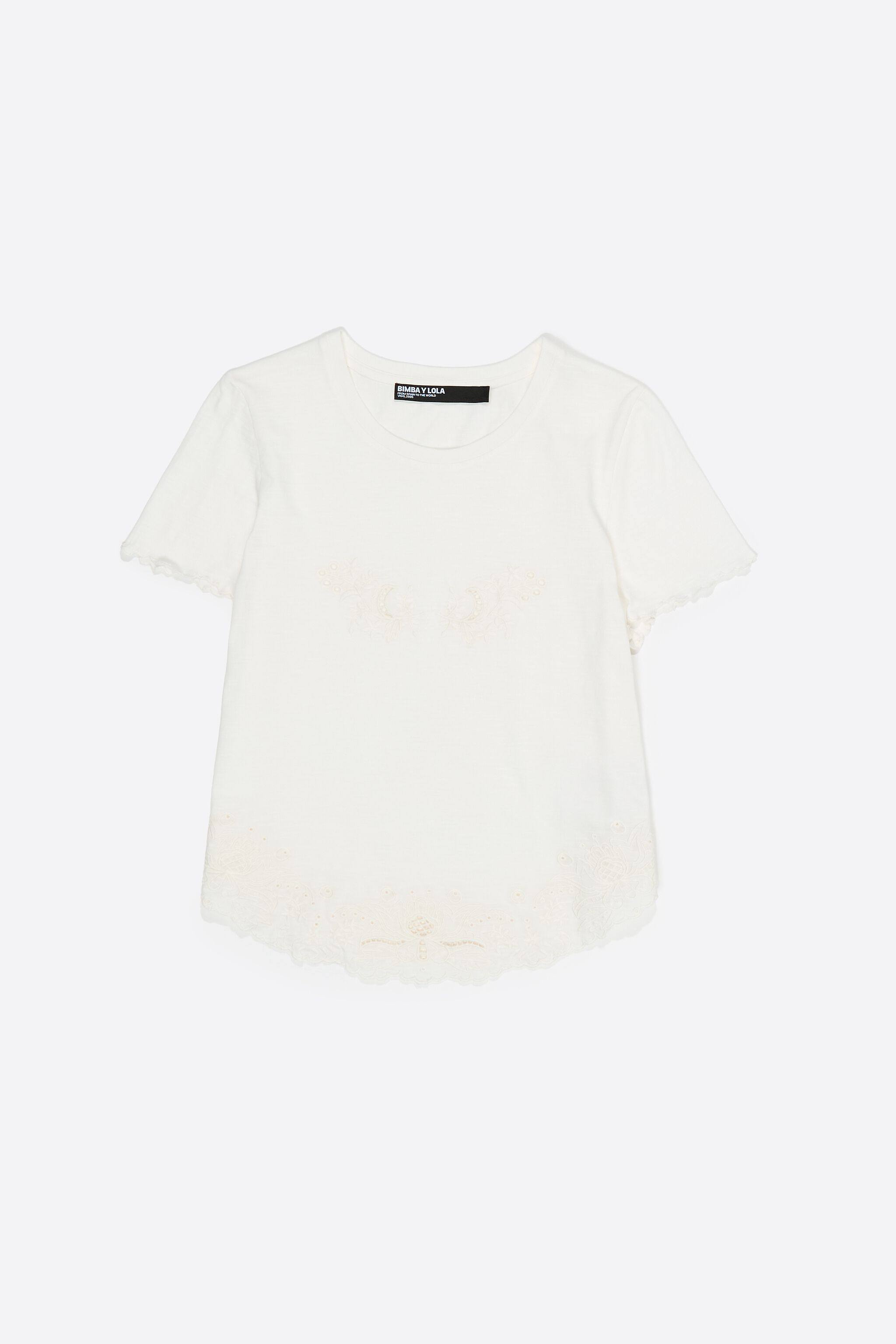 Ivory embroidered T-shirt