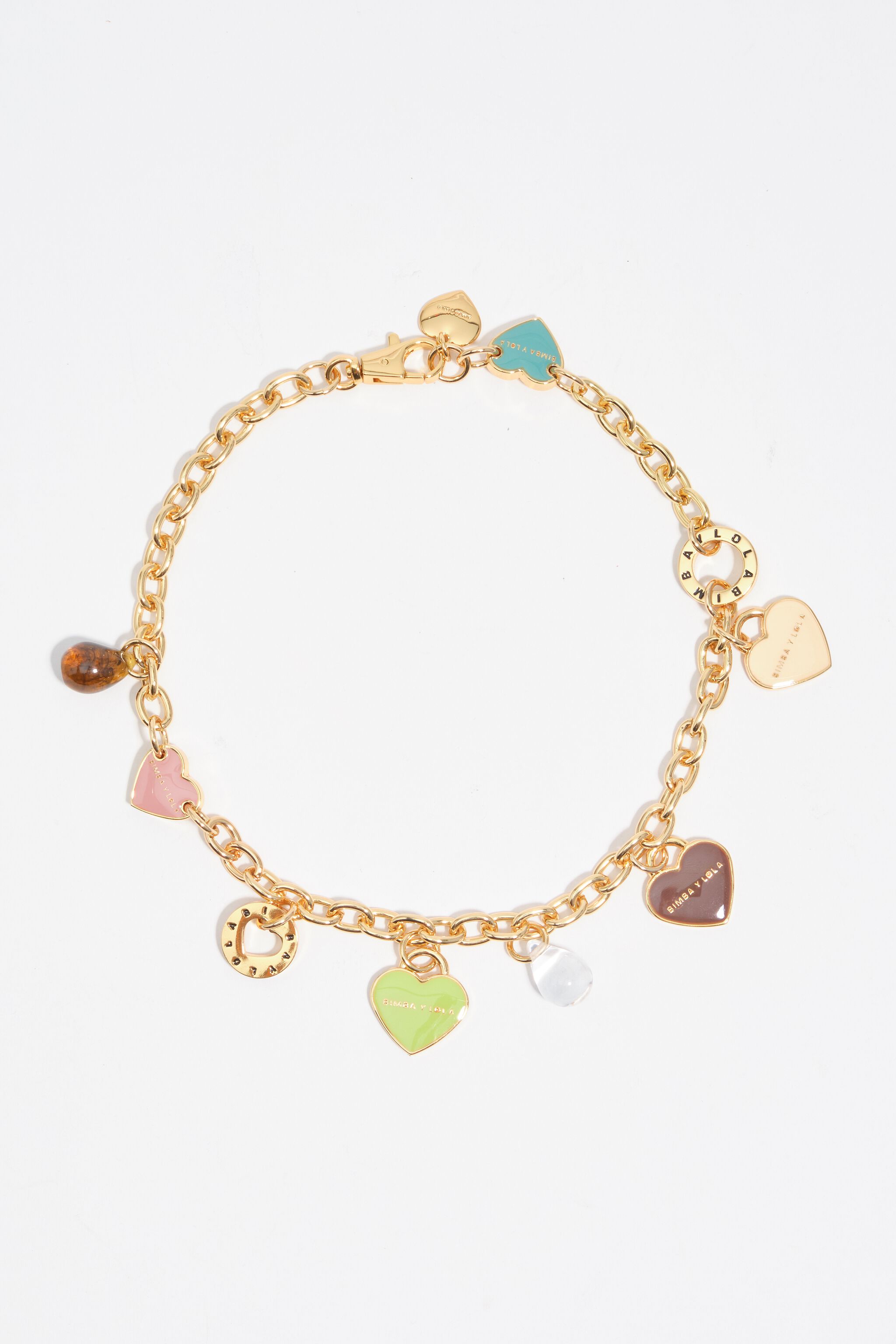 Heart logos gold chain necklace