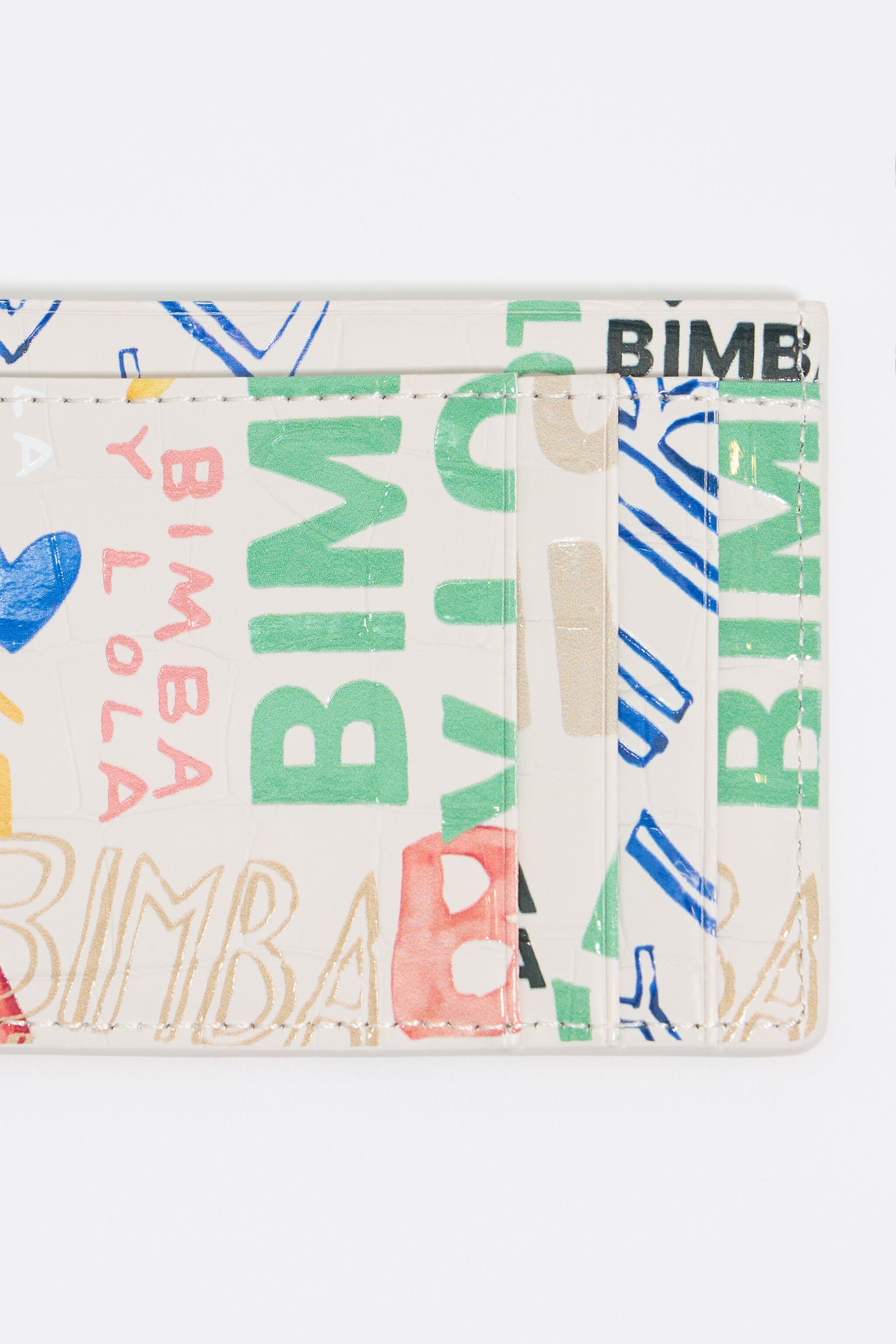 Ivory BIMBA logos print card holder