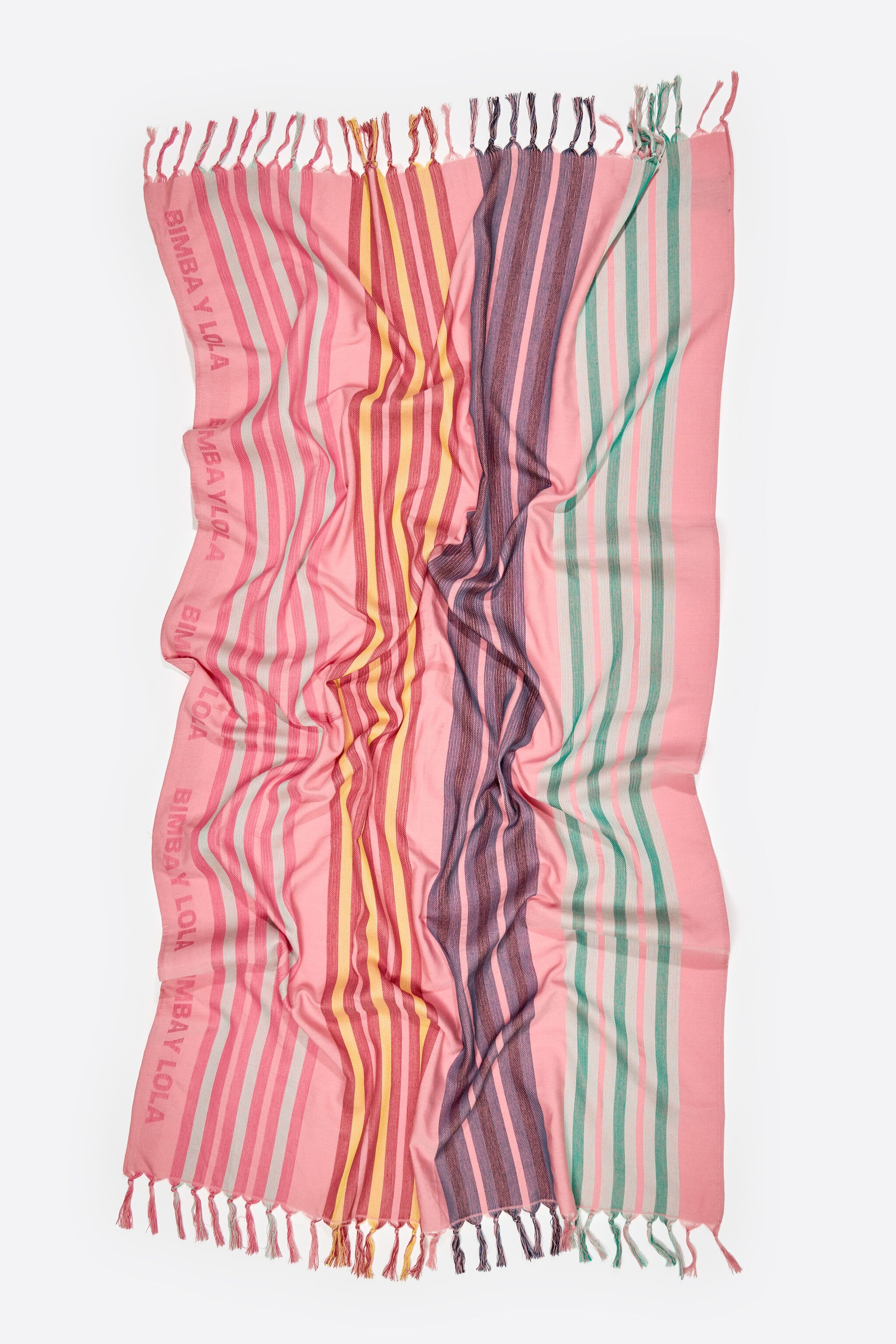 Pink striped towel