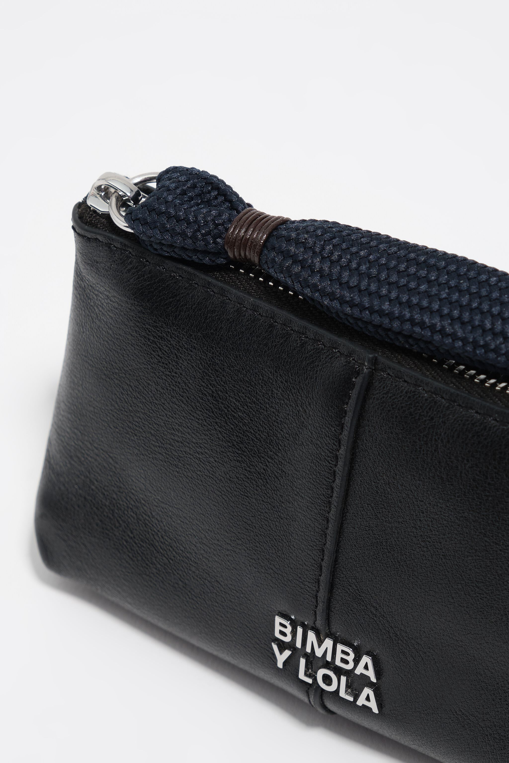 Small black leather purse