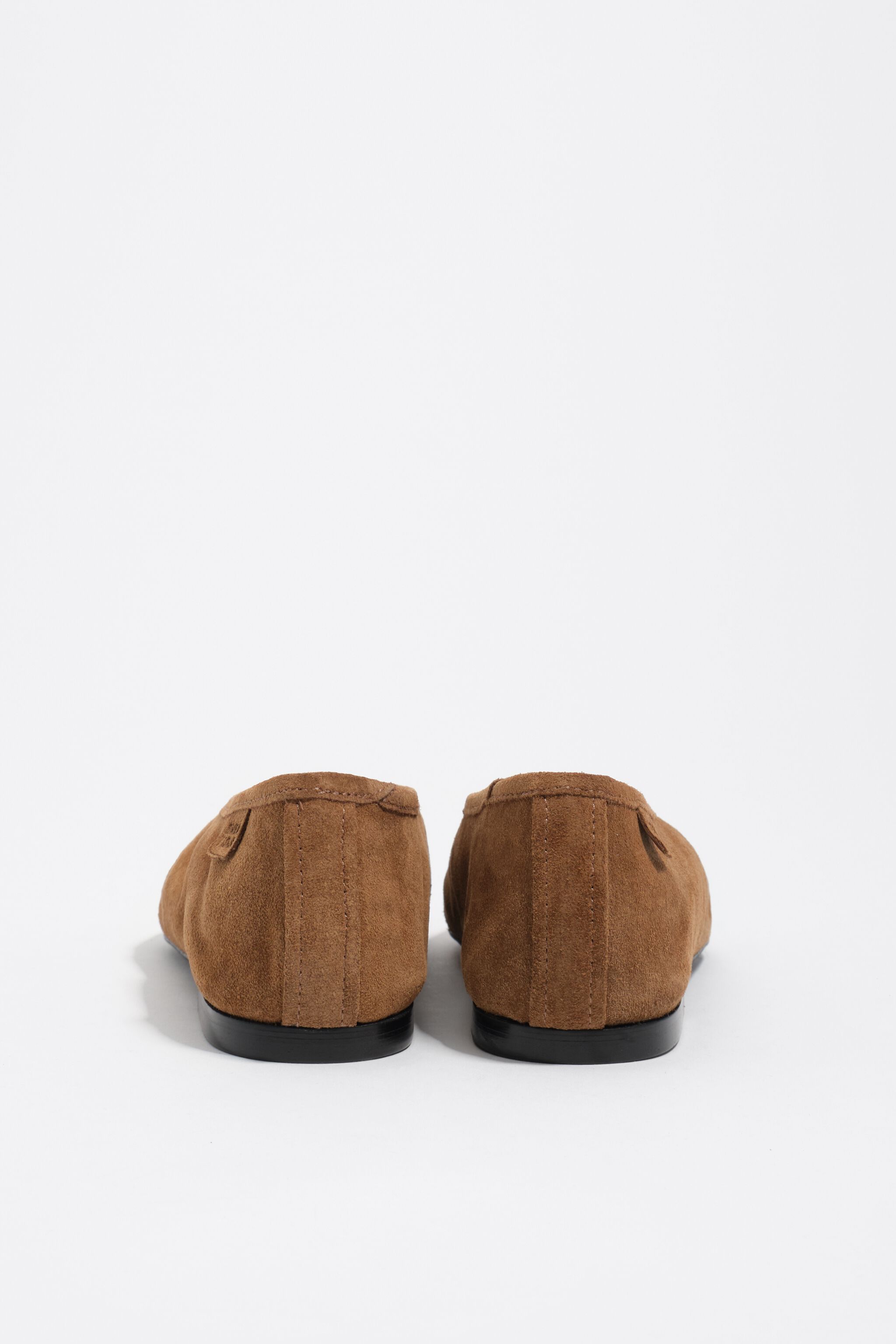 Brown suede pointed toe ballerina
