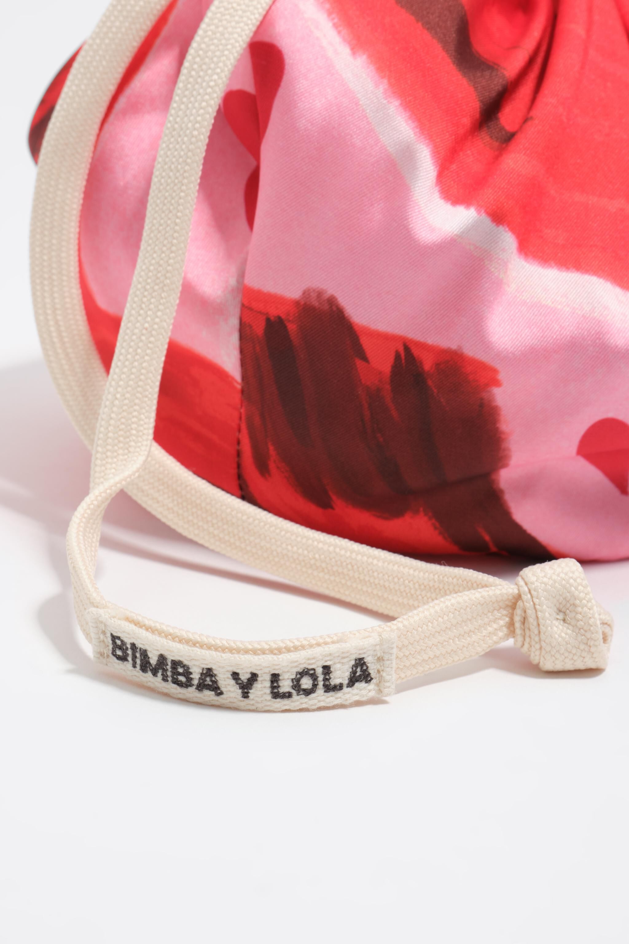 Red nylon scarf Pouch bag