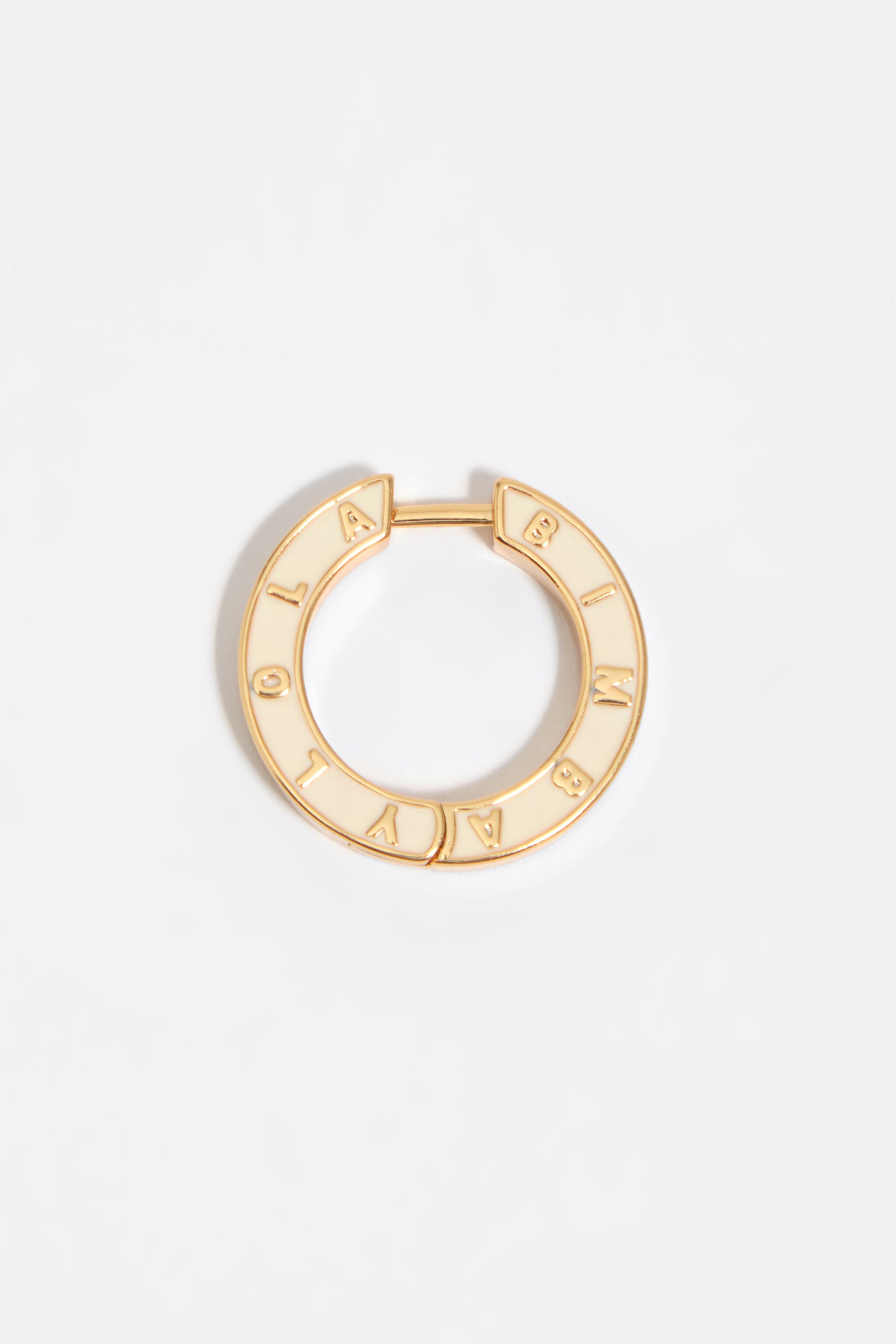 Hoop earrings ivory logo
