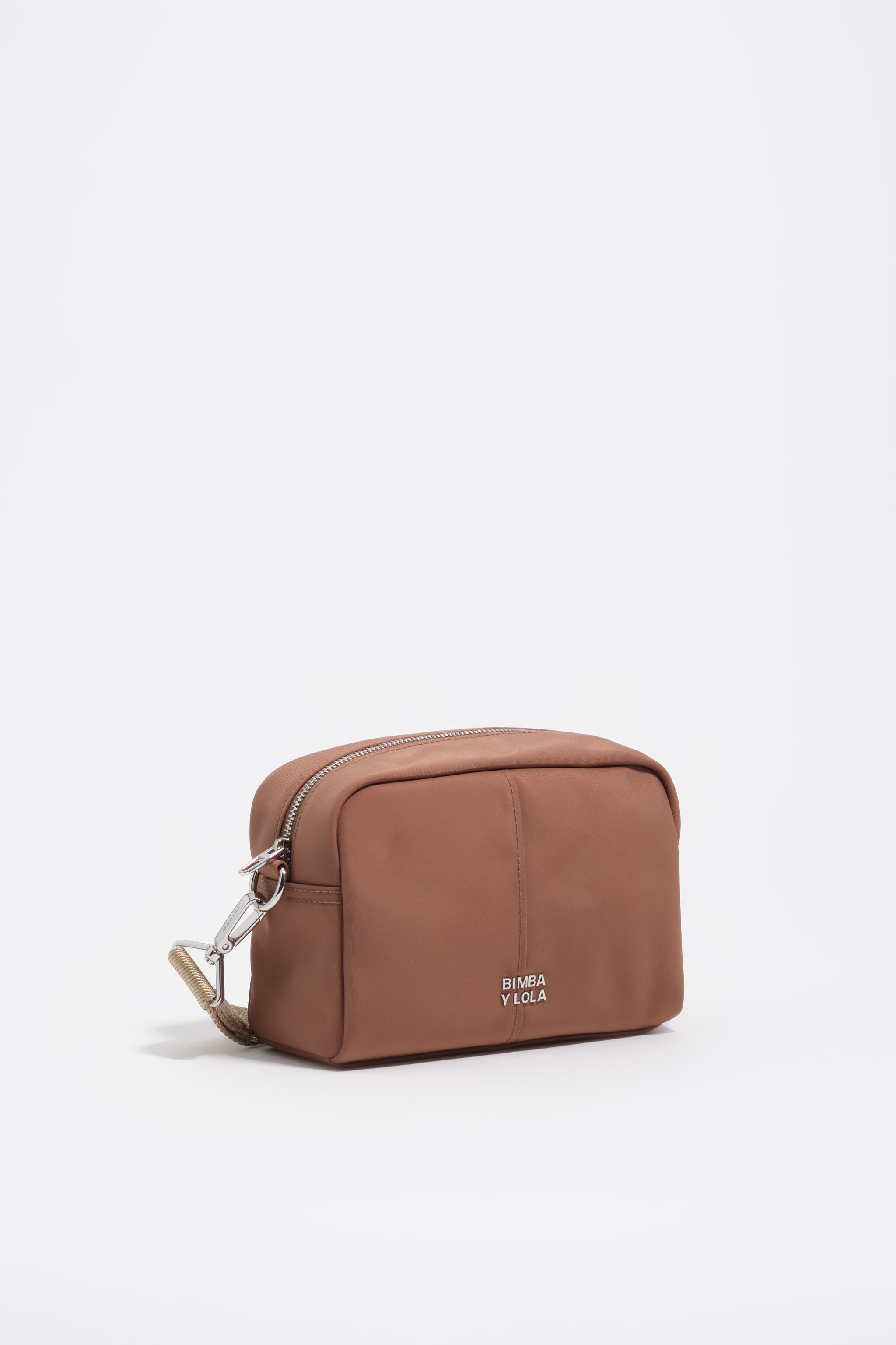 Tan nylon crossbody bag