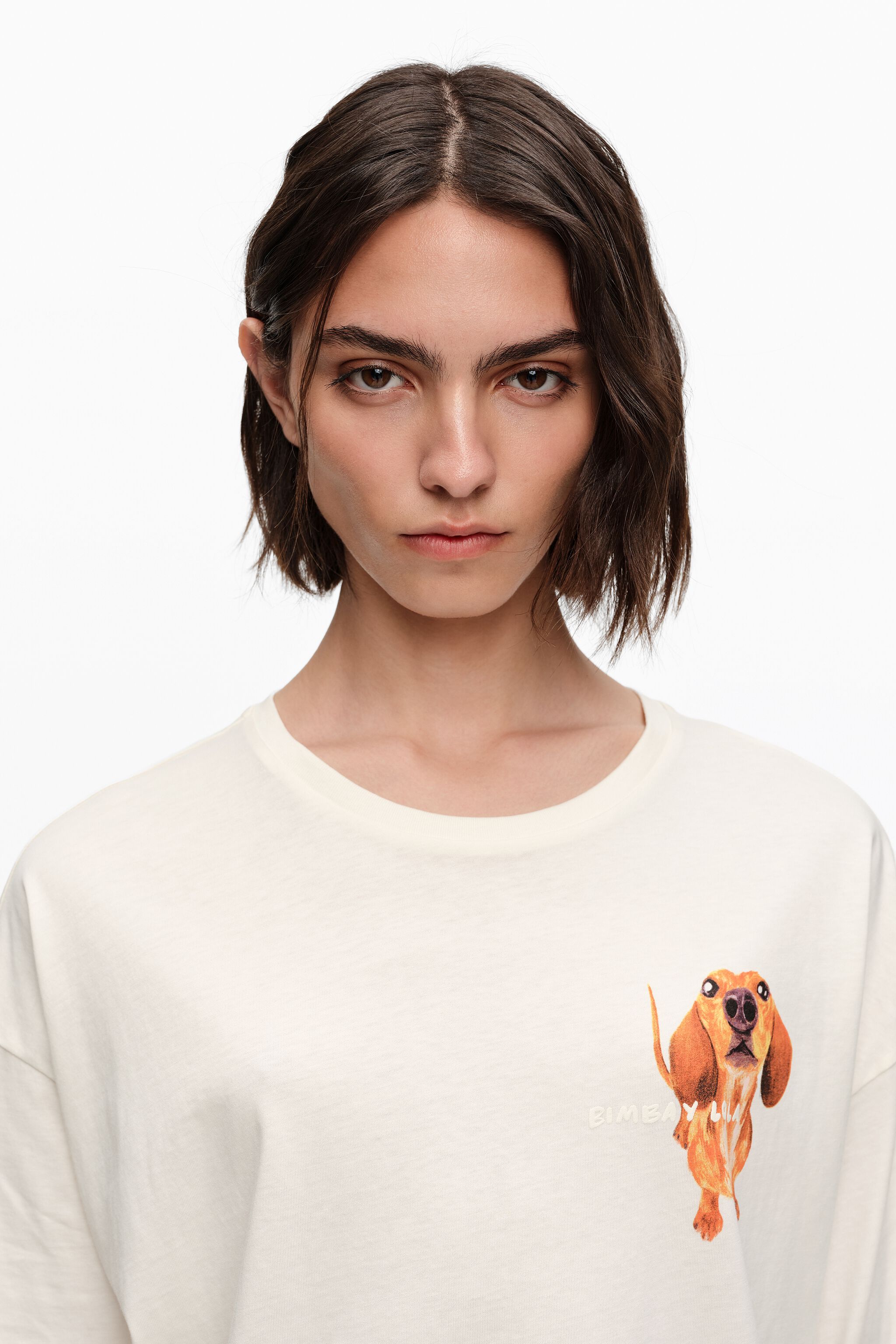 Ivory dachshund logo T-shirt