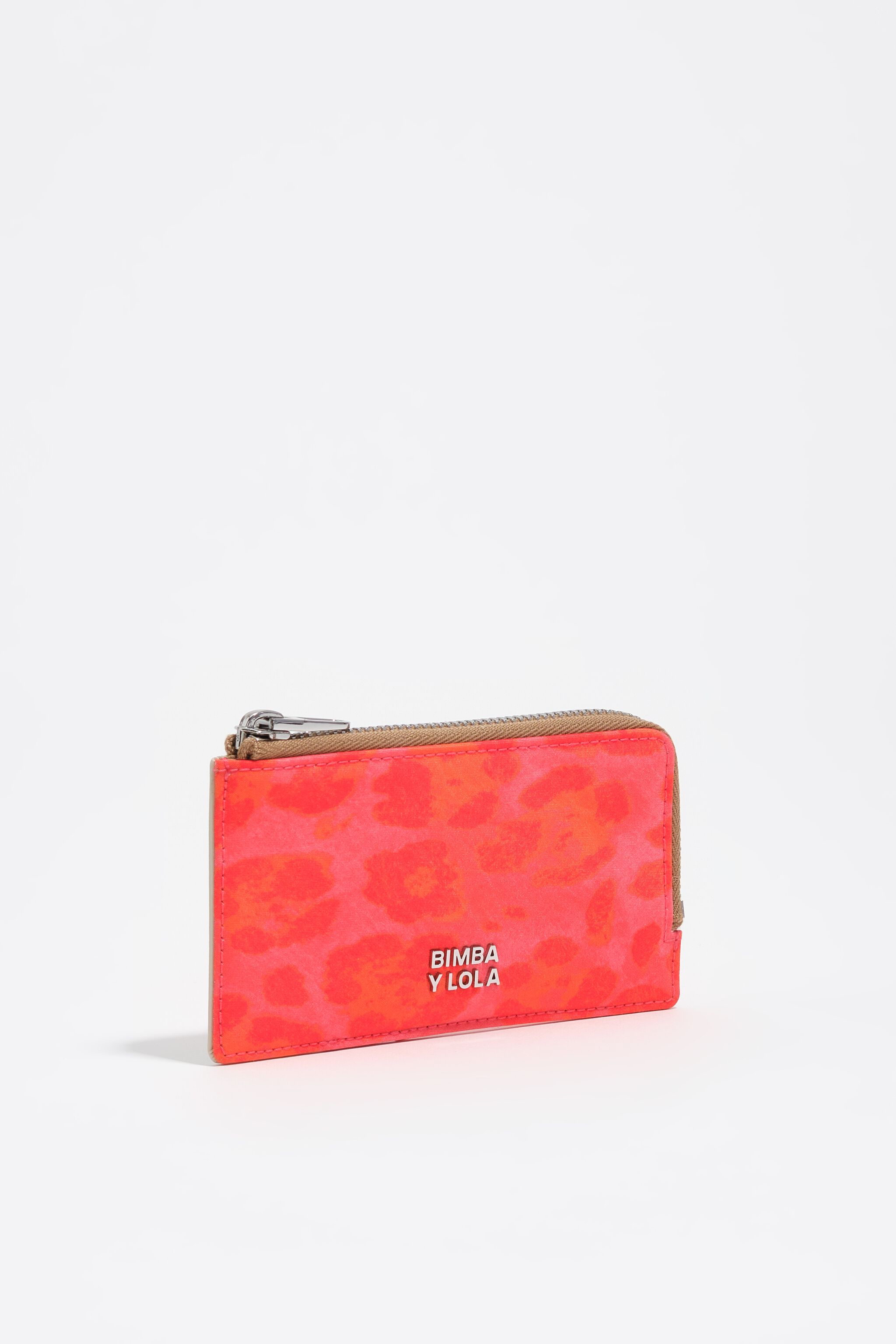 Pink leopard nylon card holder-coin purse