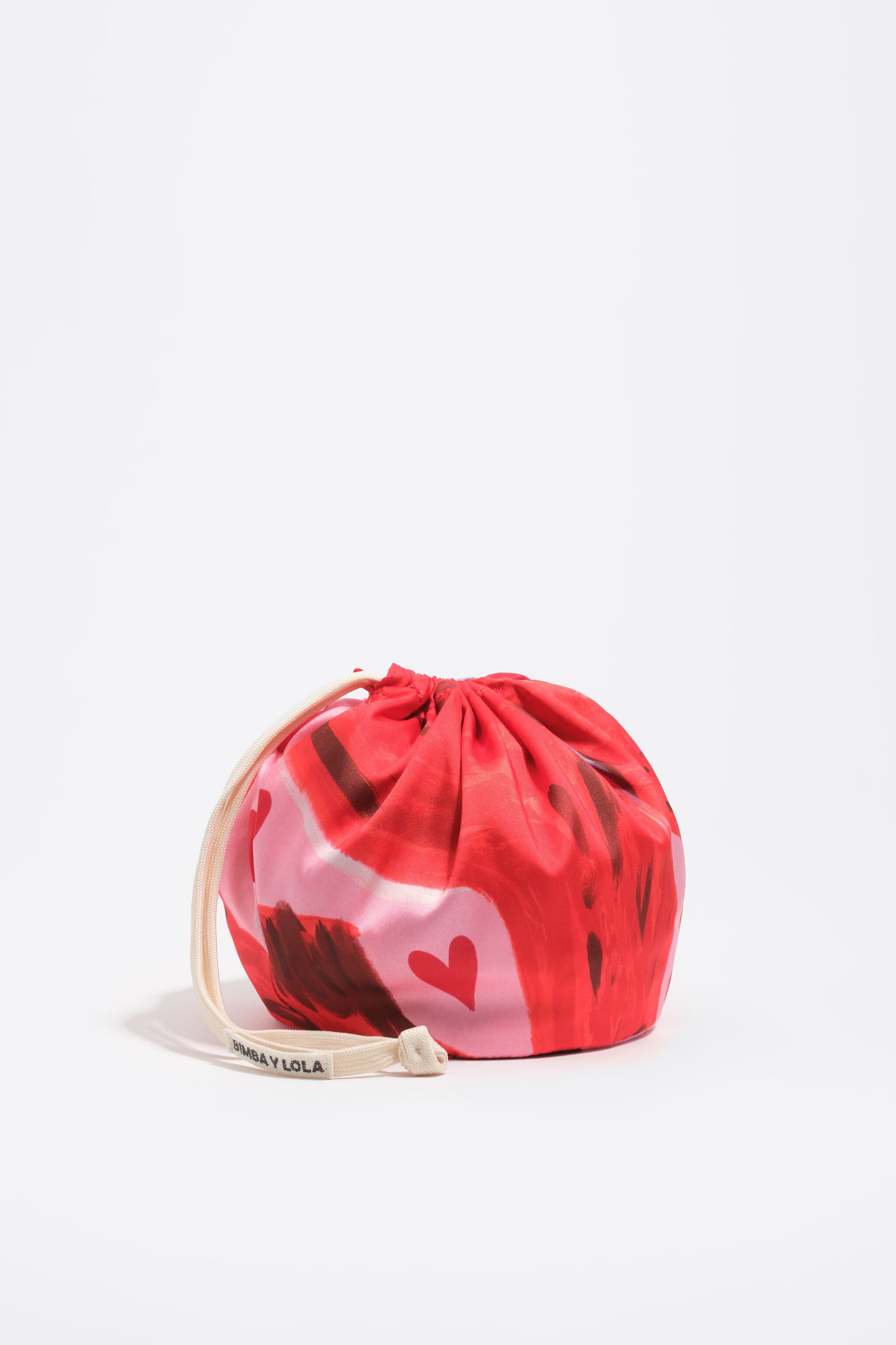 Red nylon scarf Pouch bag