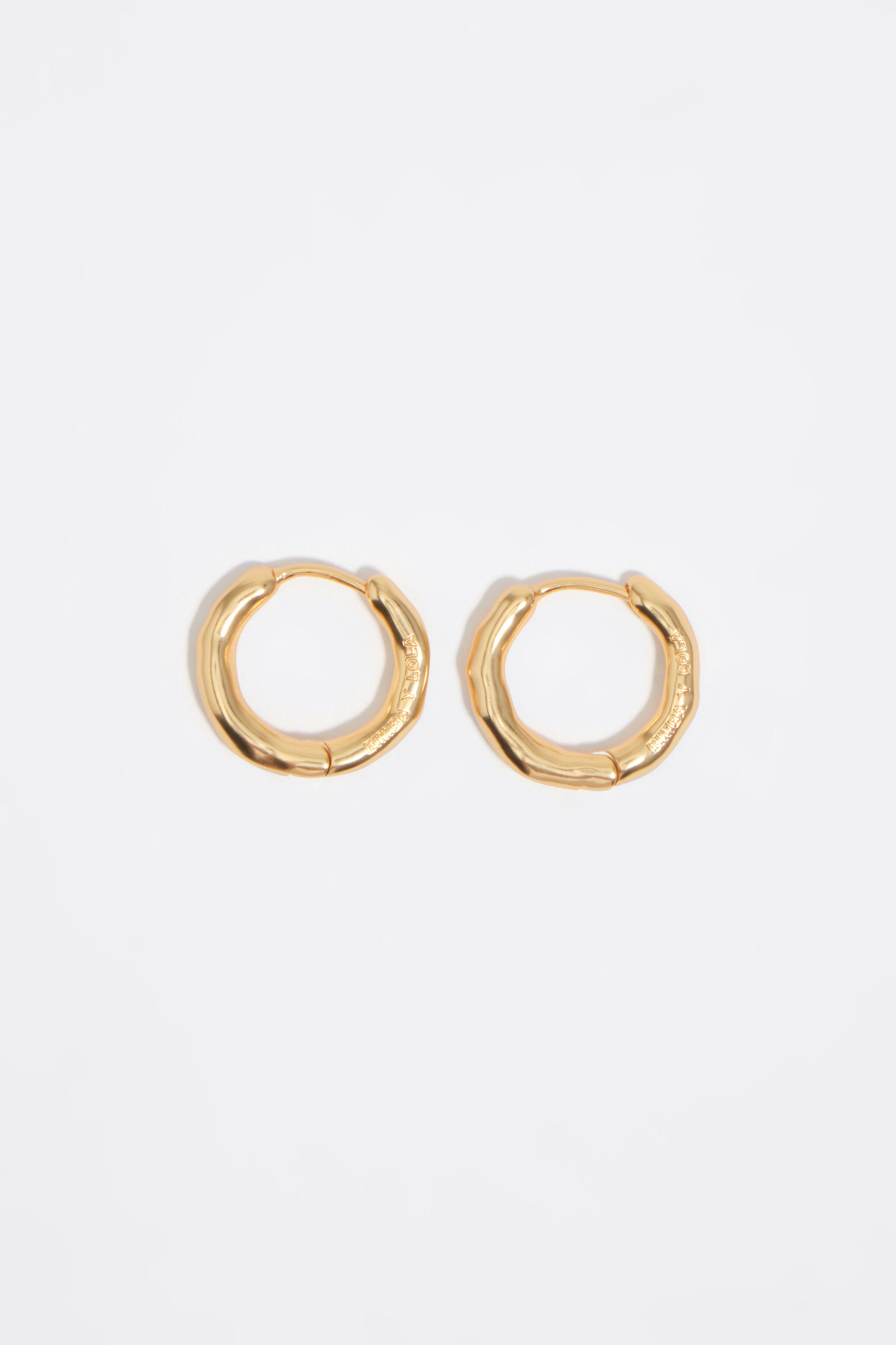 Matte gold irregular small hoop earrings