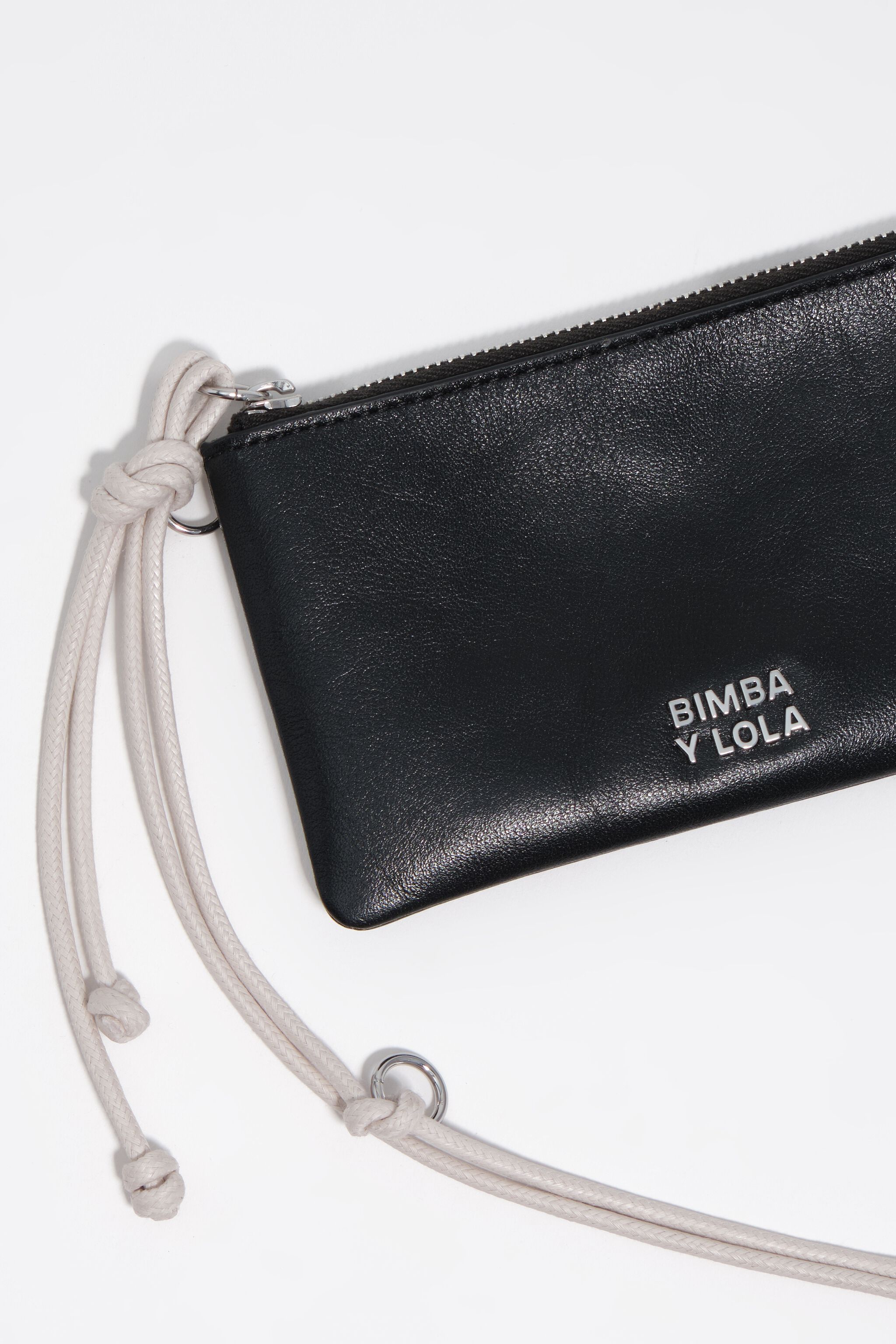 Small black leather coin purse
