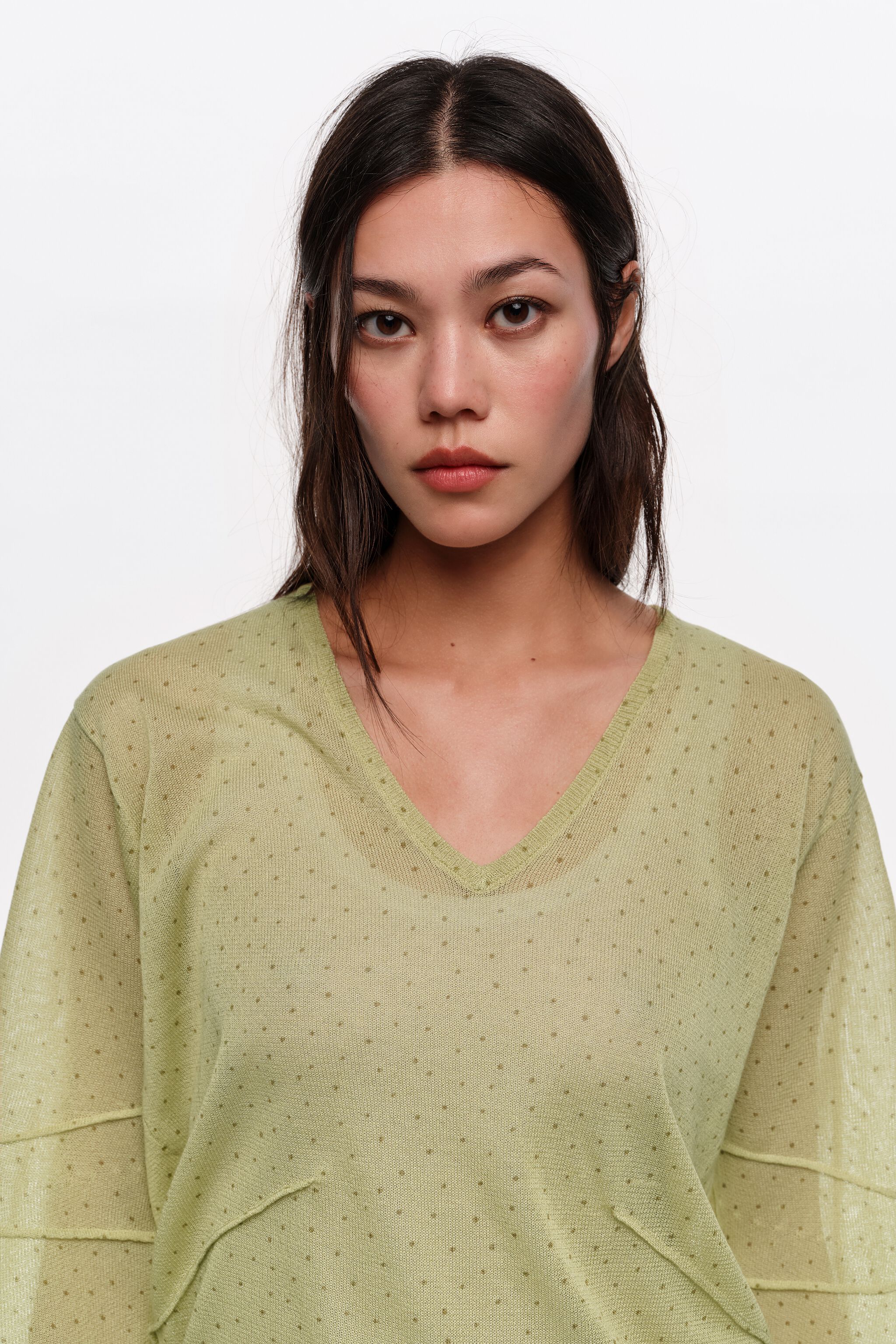 Olive mini Dots straight sweater