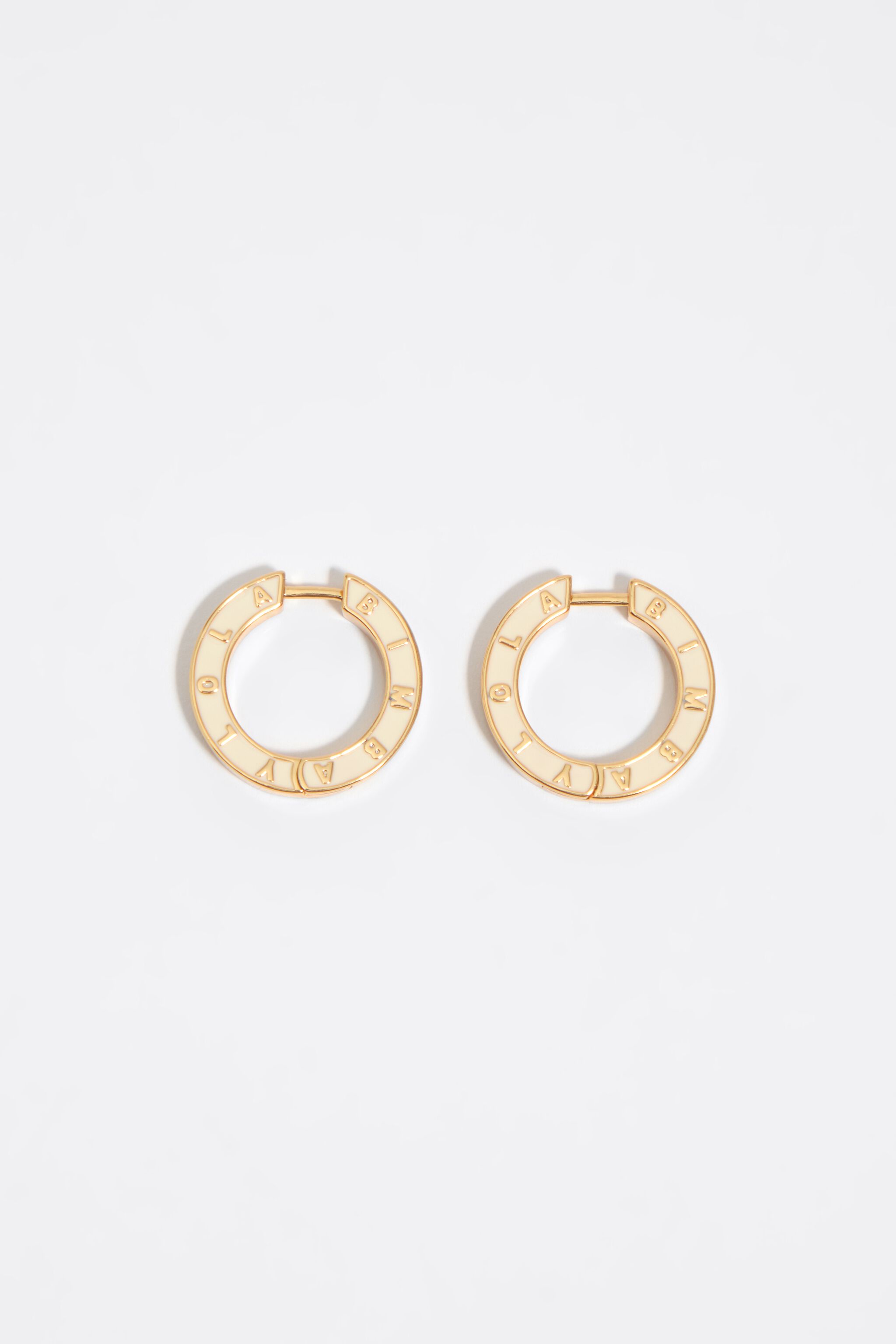 Hoop earrings ivory logo