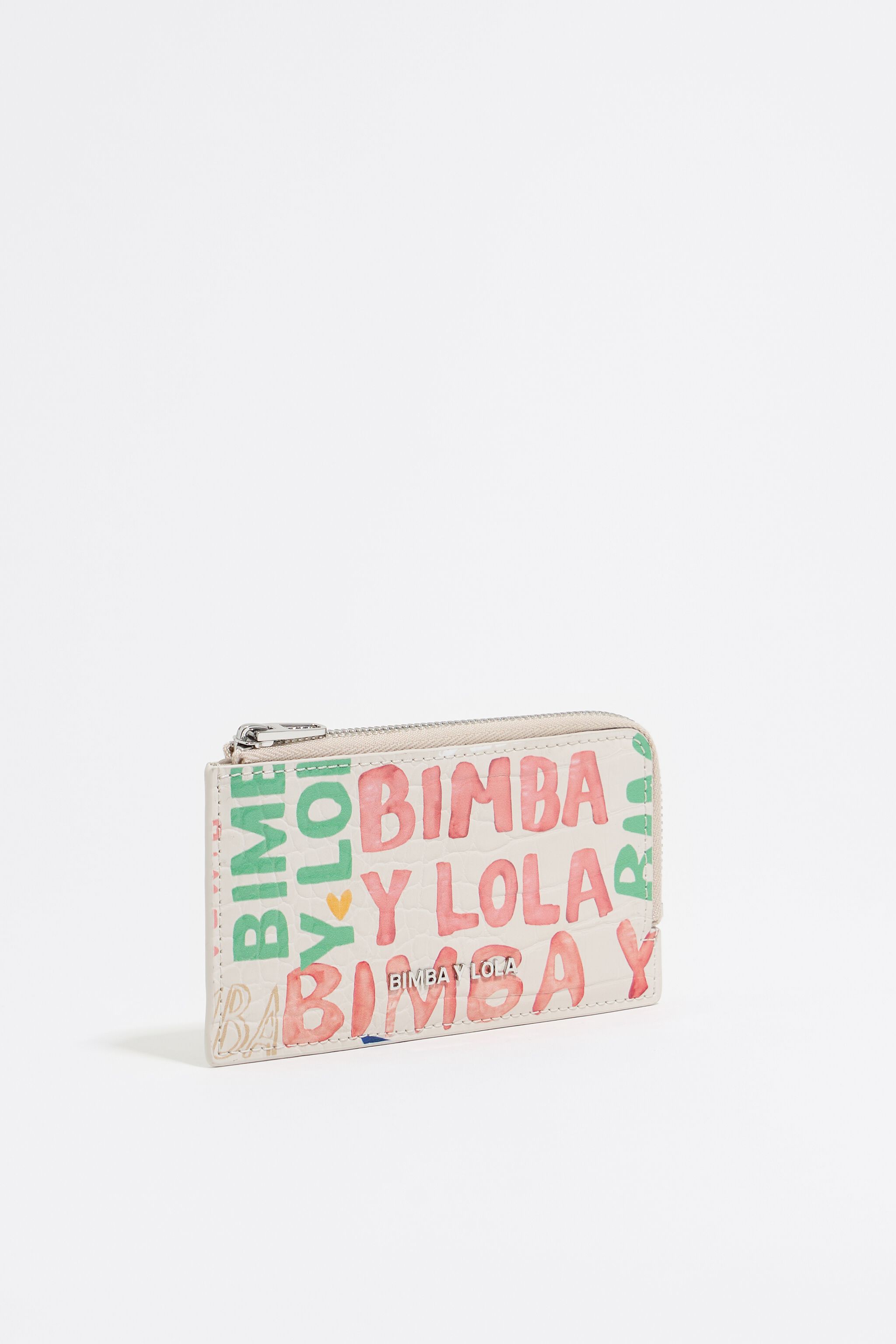 Ivory BIMBA logos print card holder/coin purse