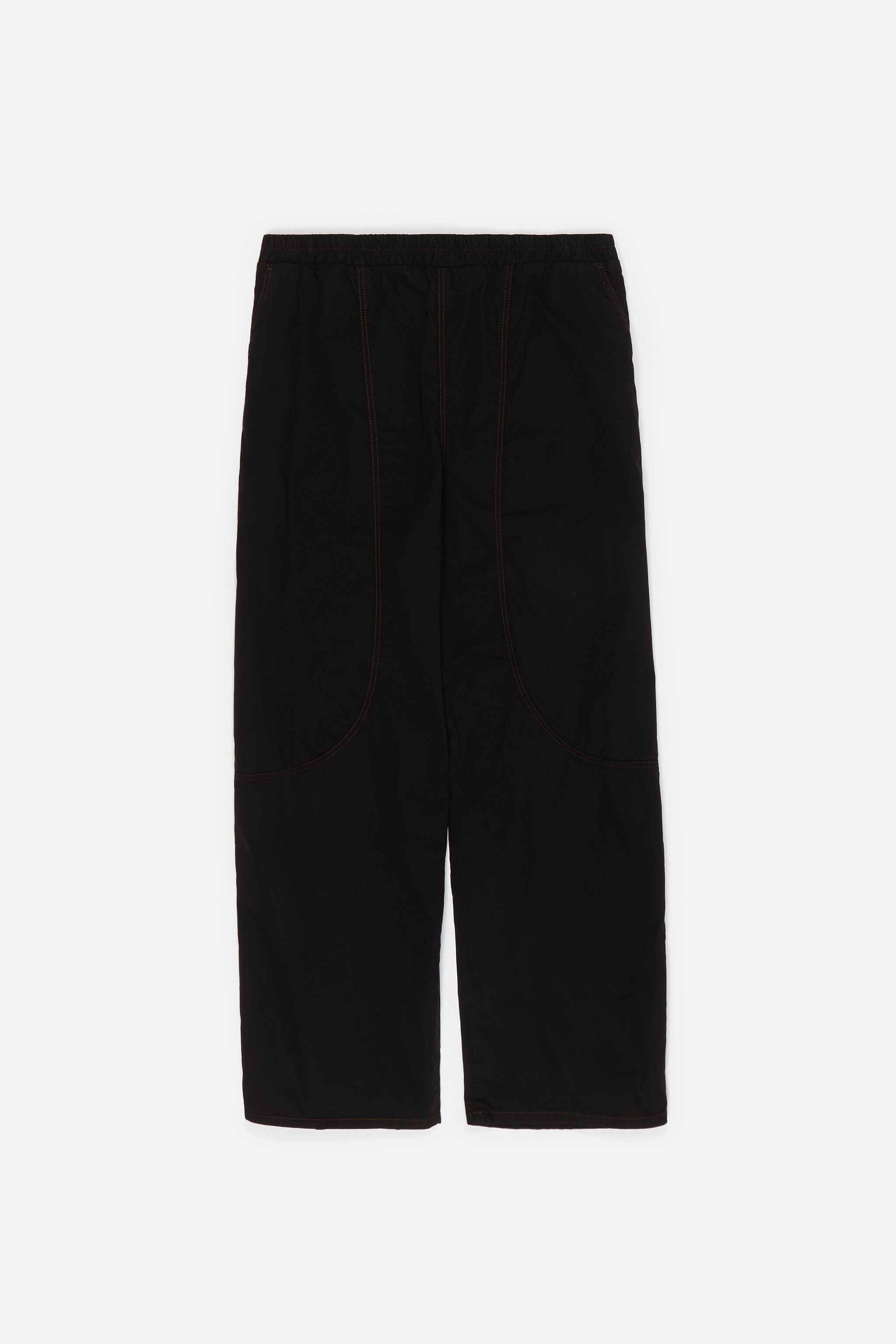 Washed black jogger trousers with decorative stitching