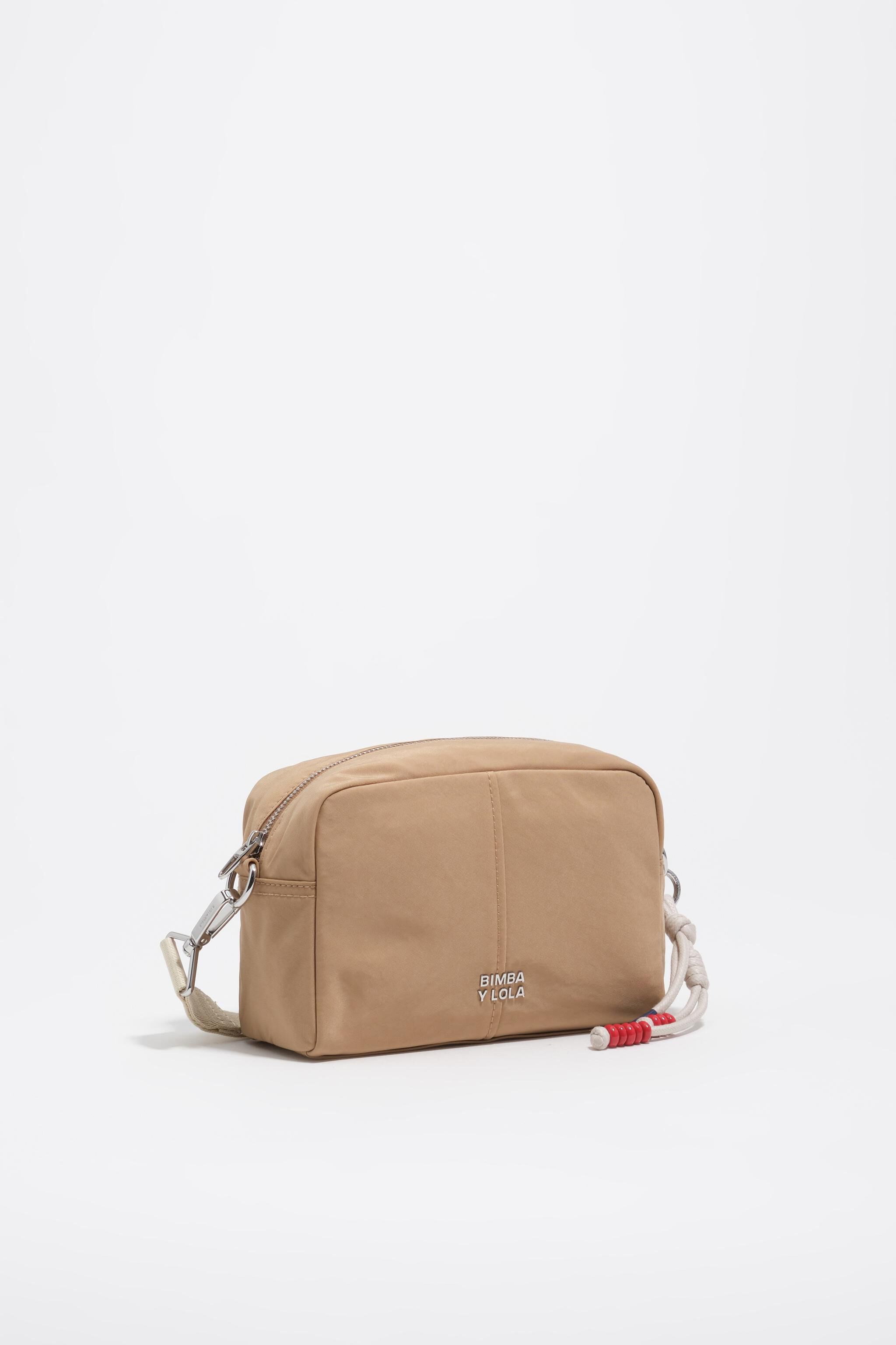 Camel nylon crossbody bag