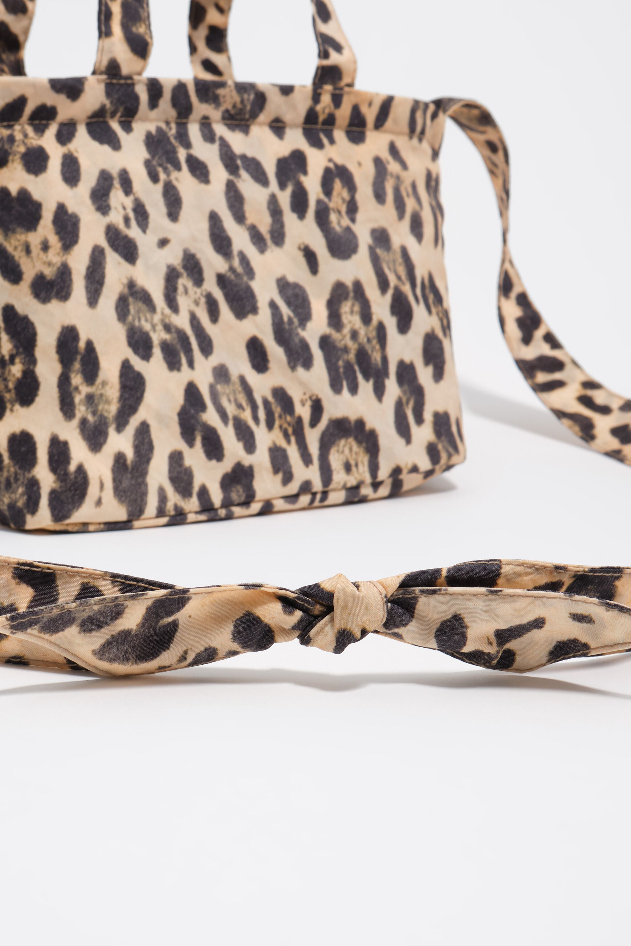 Natural leopard nylon mini bag