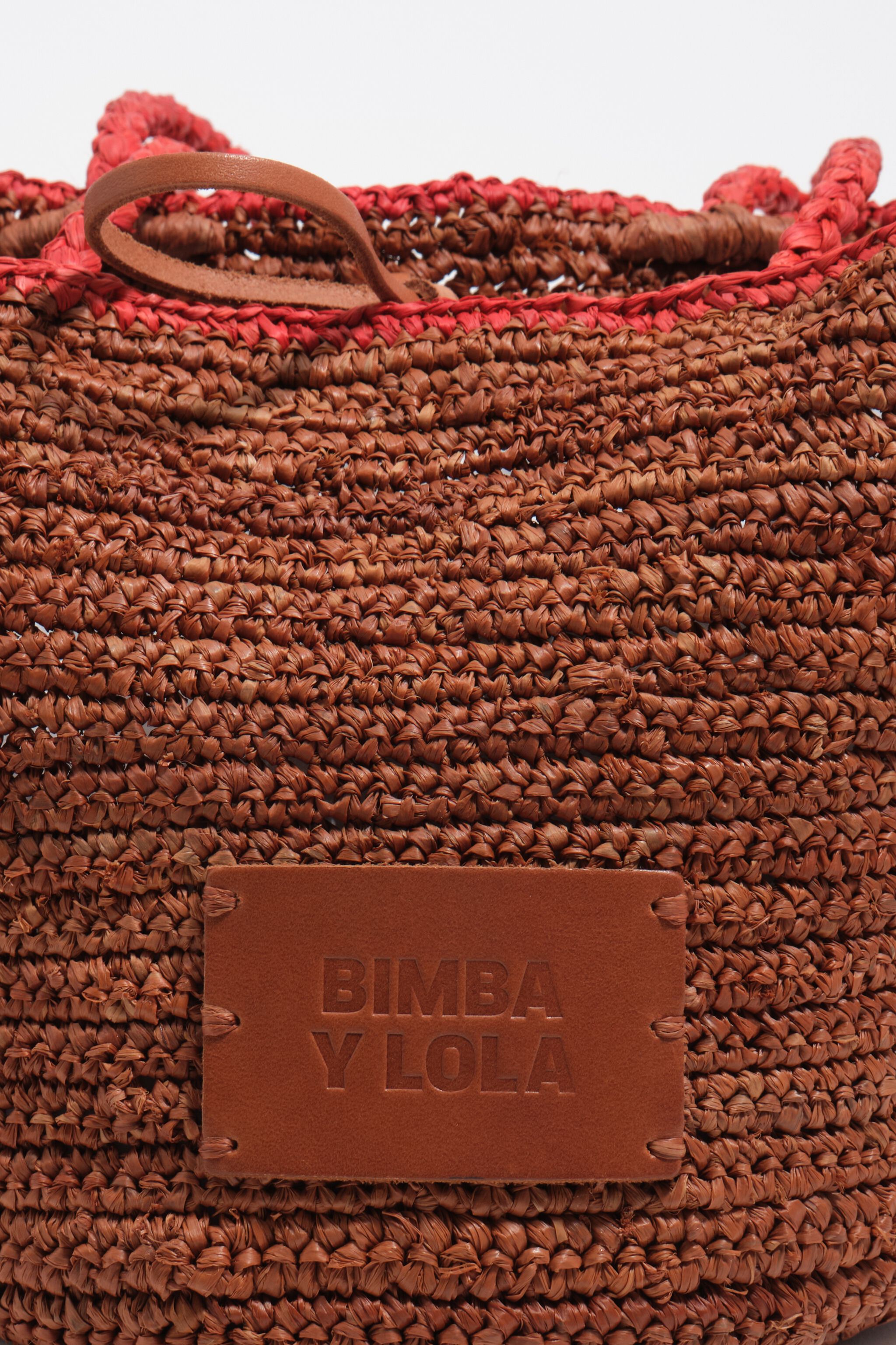 Small oak raffia basket bag