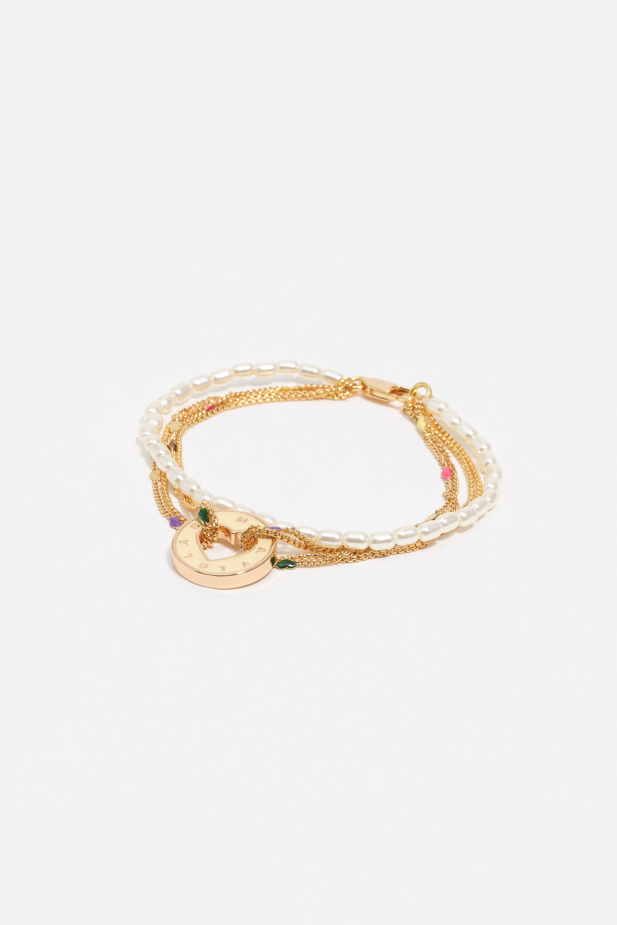 Ivory logo multi-chain bracelet