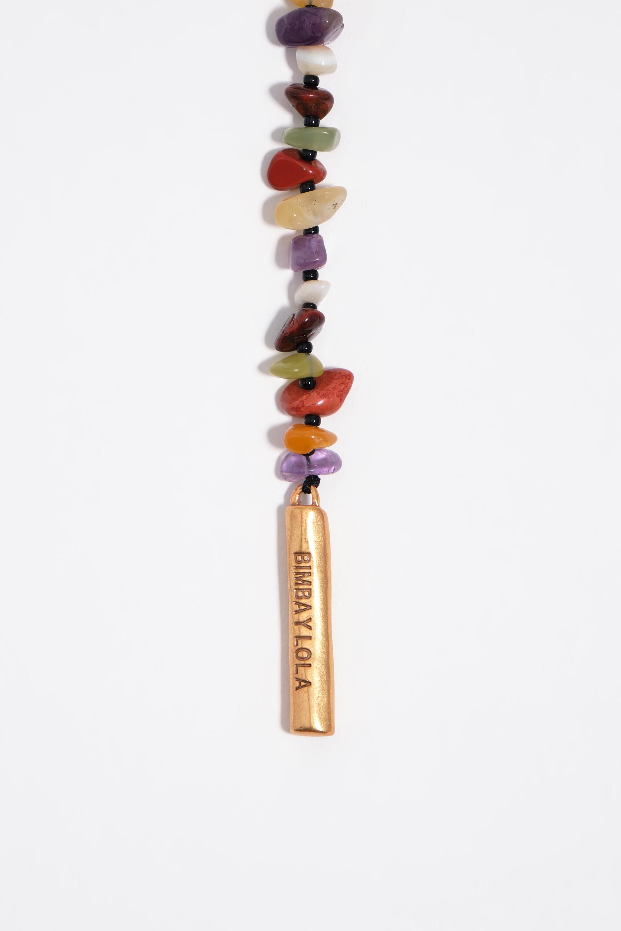 Matte gold stones necklace
