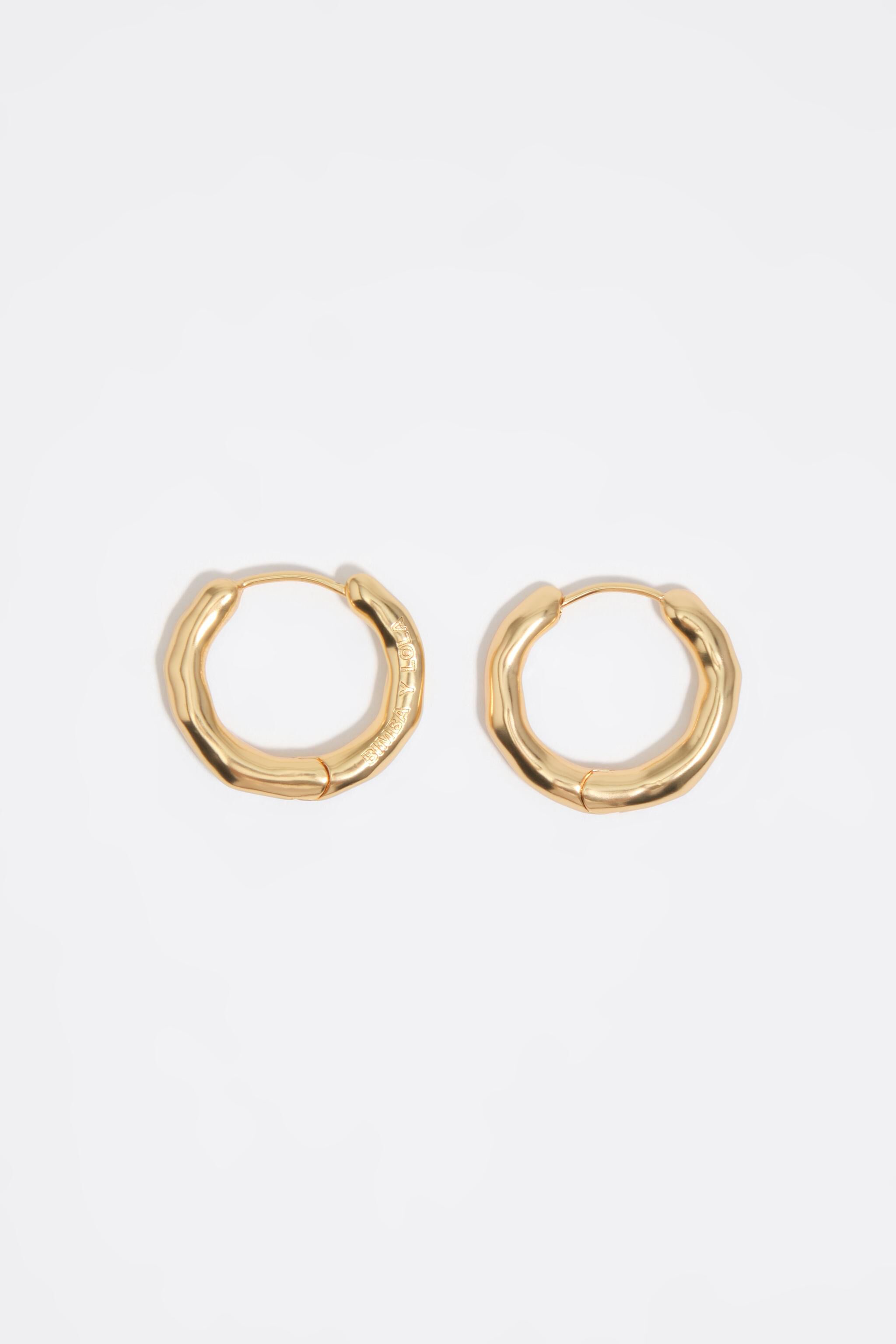 Matte gold irregular hoop earrings