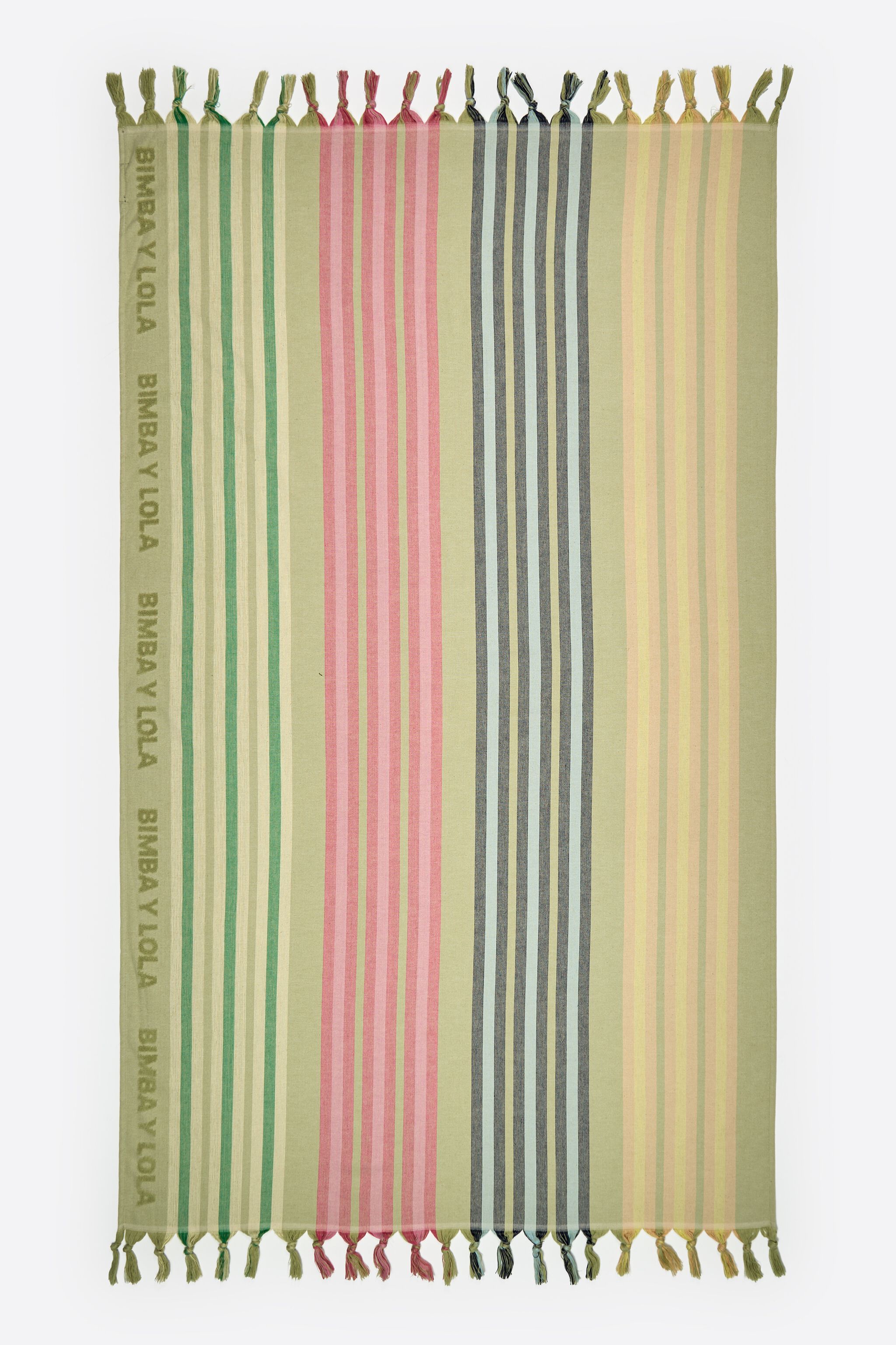 Green striped towel